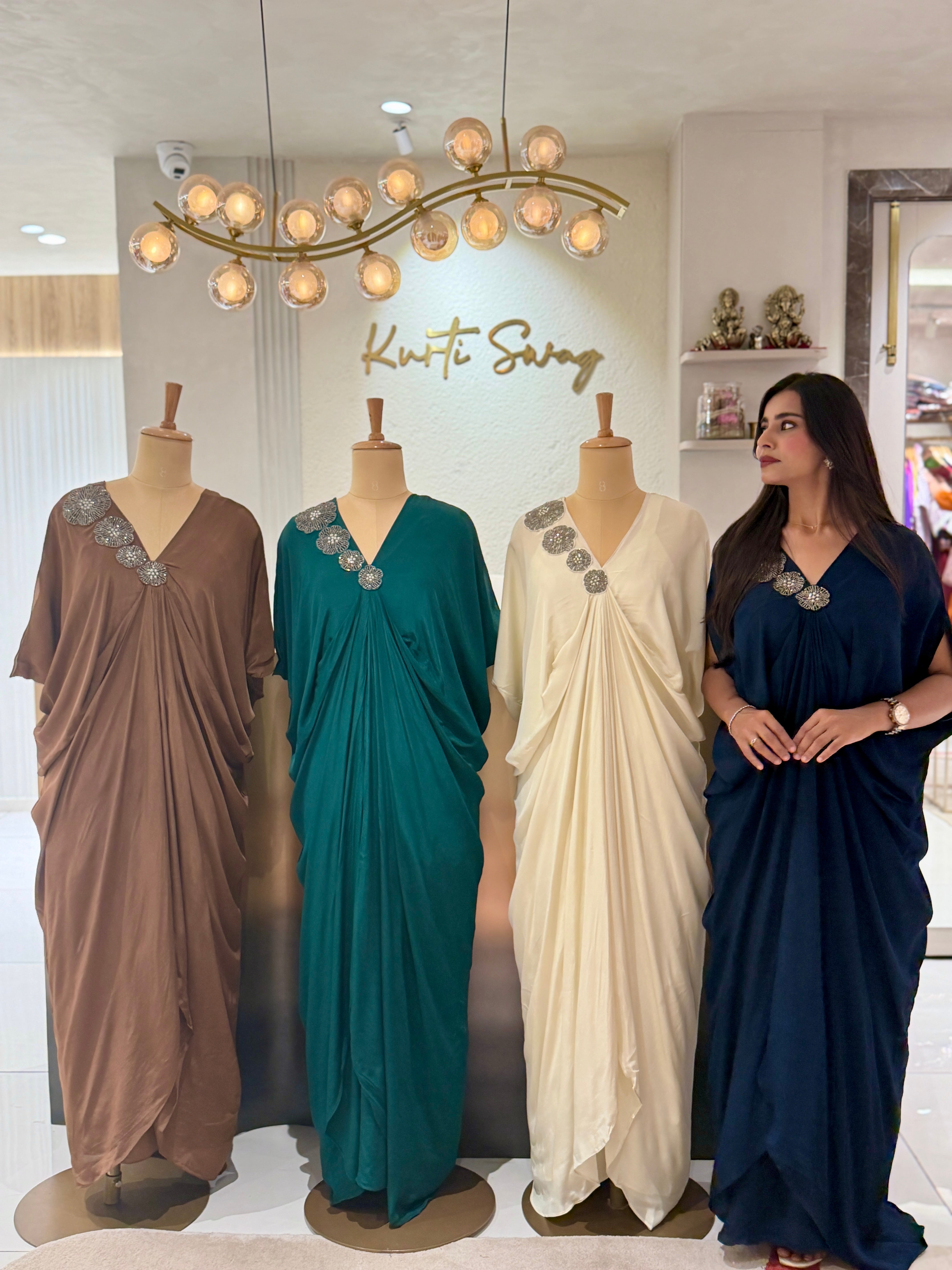 “AKSHITA” Indowestern Cowl Dress 👗 | KurtiSwag