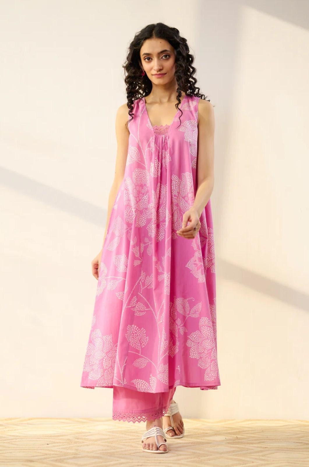 "TAMANA" Printed Sleeveless Cotton Kurta Pant Set ☀️ | KurtiSwag