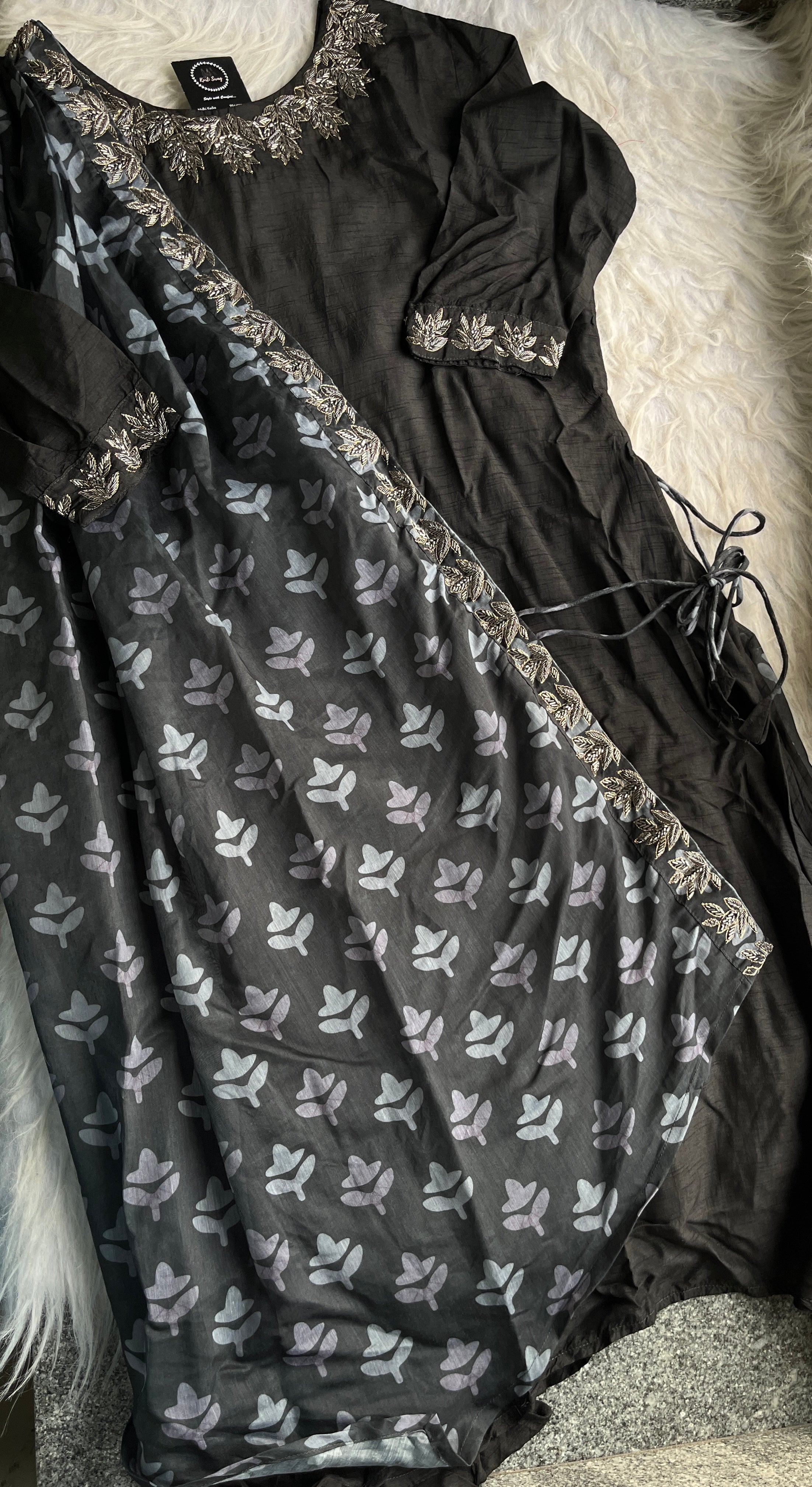 “LUXE” Dola Silk Tunic With Attached Dupatta - Indowestern✨ | KurtiSwag
