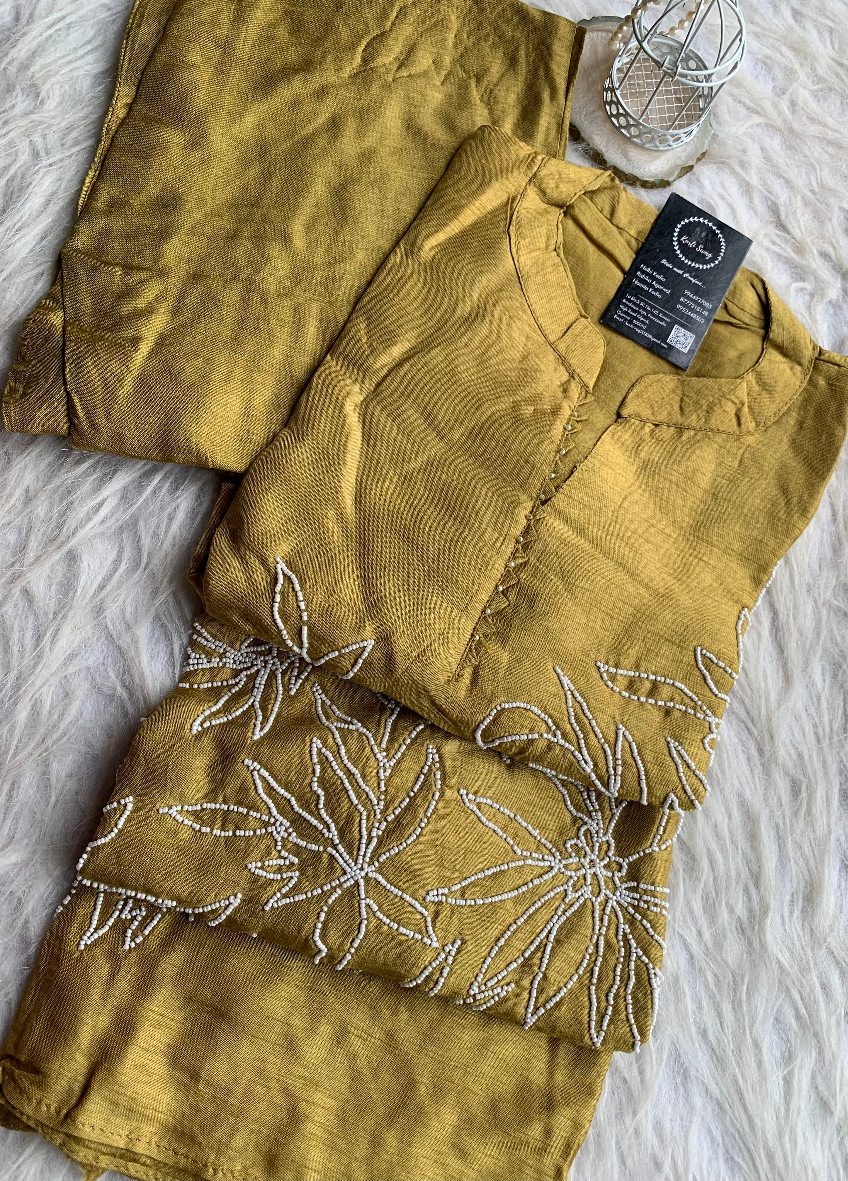 “YATIKA” Dola Silk Pearl Embellished Coord Set ✨❤️ | KurtiSwag