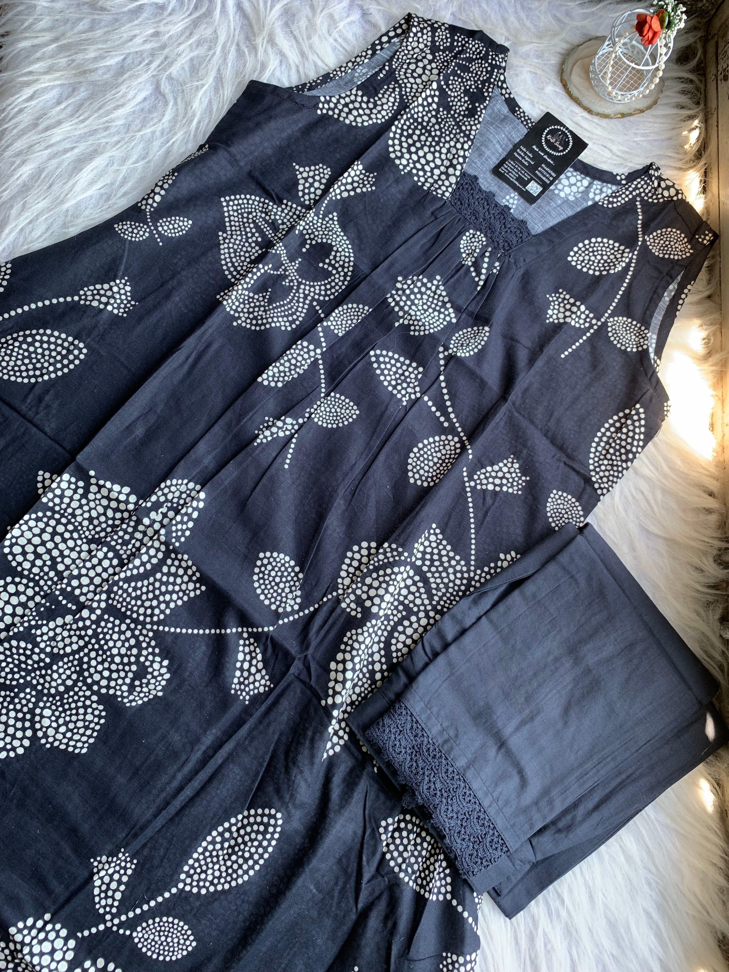 "TAMANA" Printed Sleeveless Cotton Kurta Pant Set ☀️ | KurtiSwag