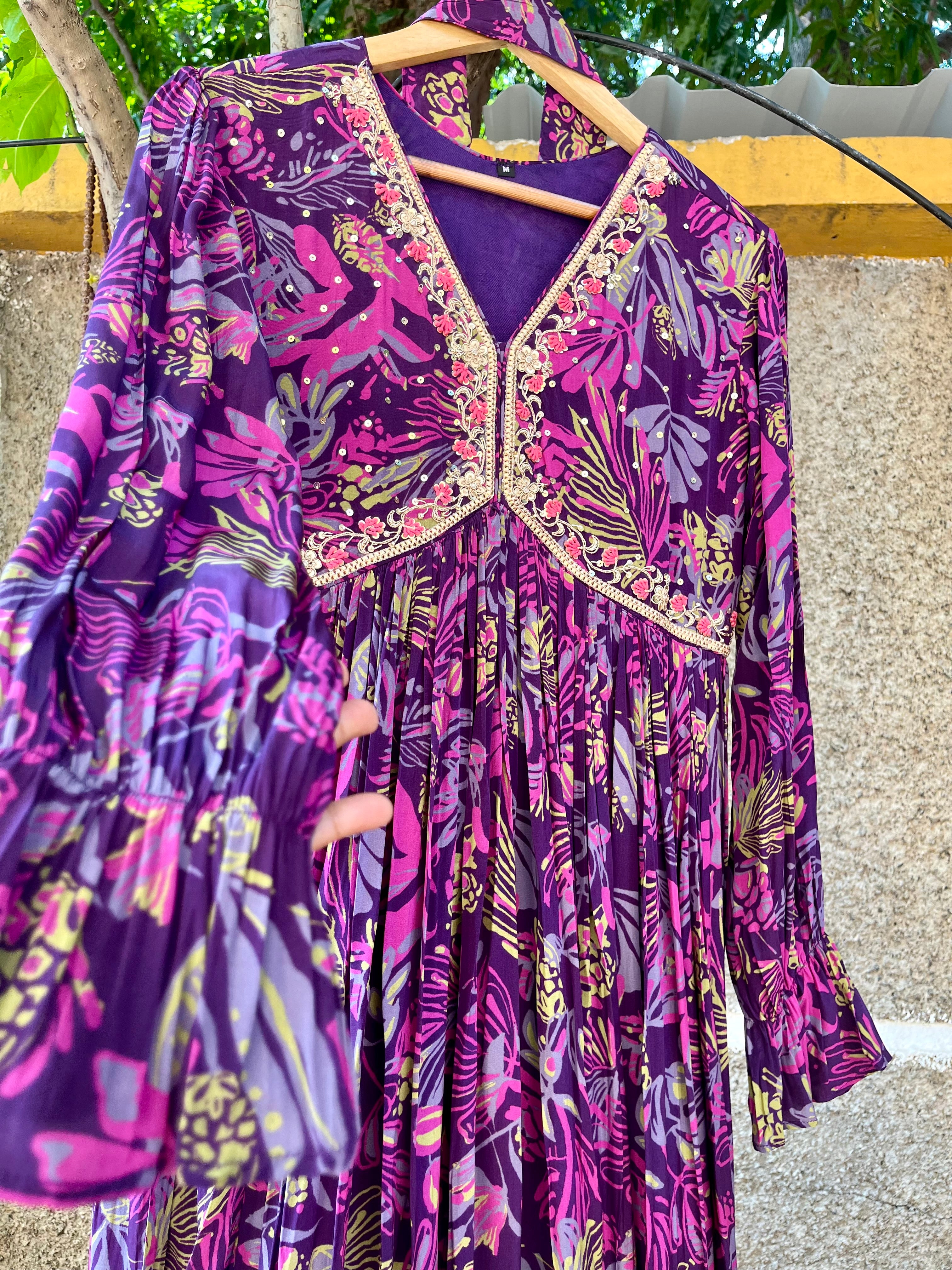 “PURPLE LUSH” Premium Muslin Gowns 💜 | KurtiSwag