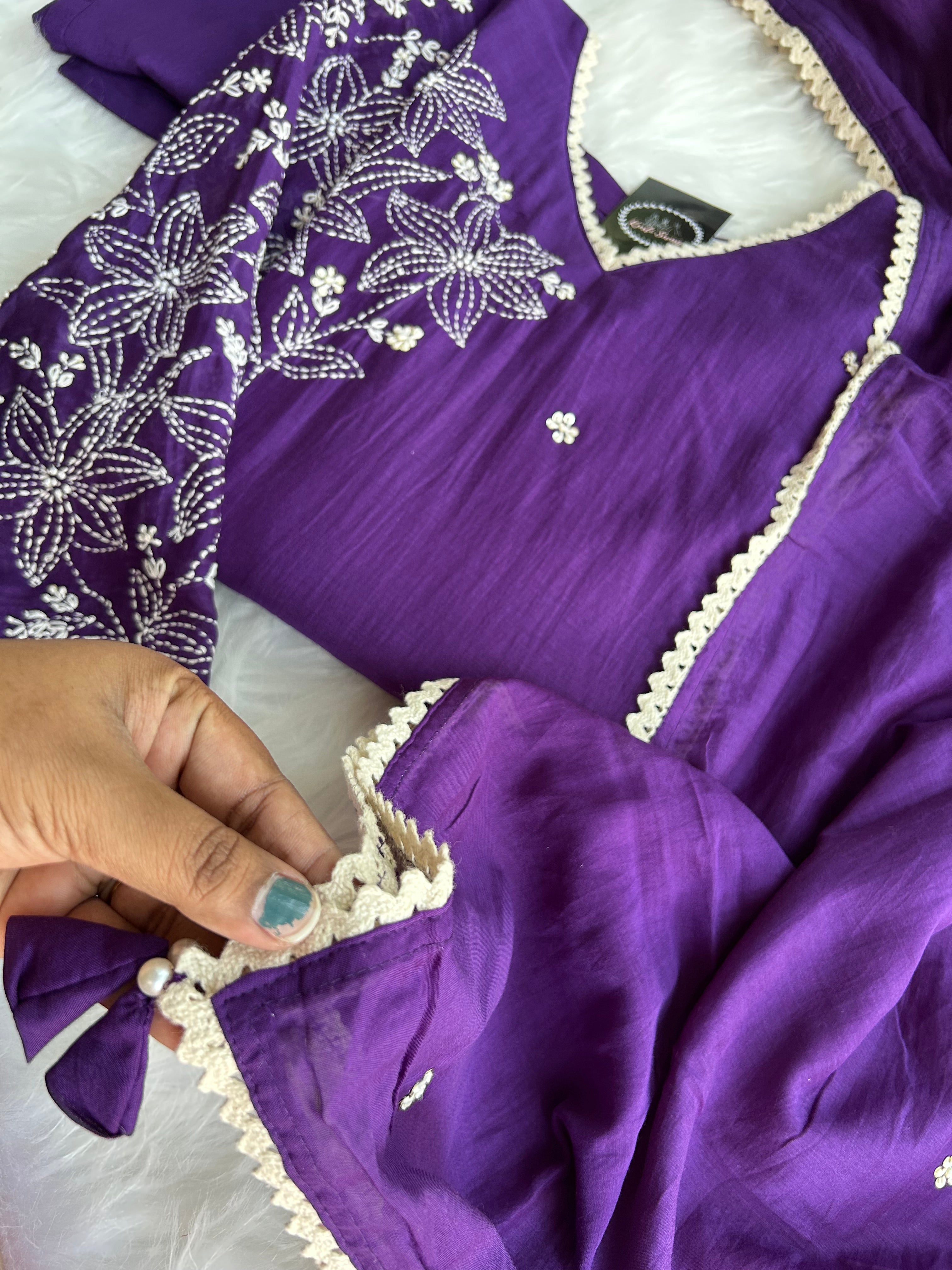 “AADYA” Premium Dola Silk Thread Embroidered Suit Set ✨♥️ | KurtiSwag