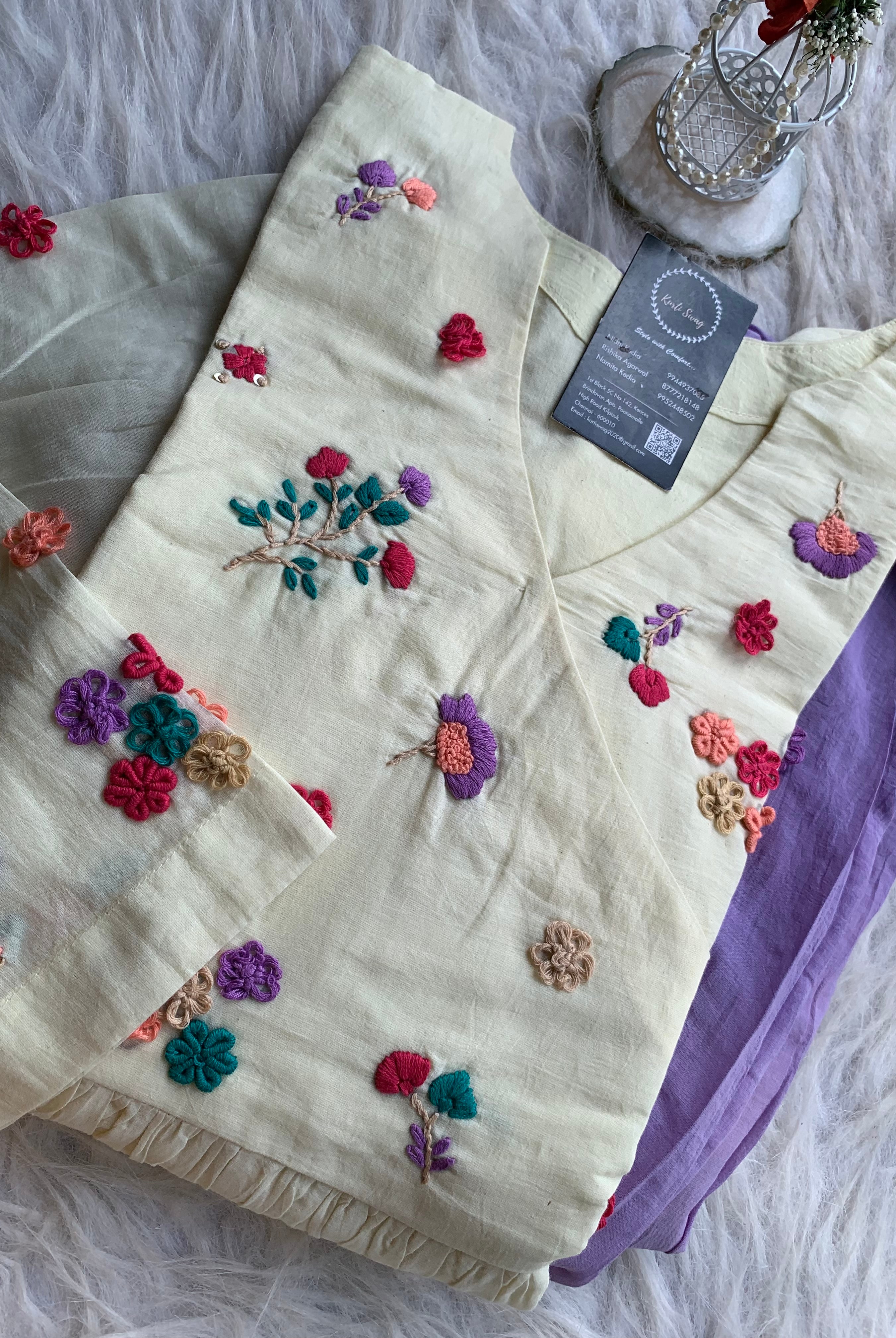 "ROSHNI" Pure Mul Cotton Kurti In Ombré Shades | KurtiSwag
