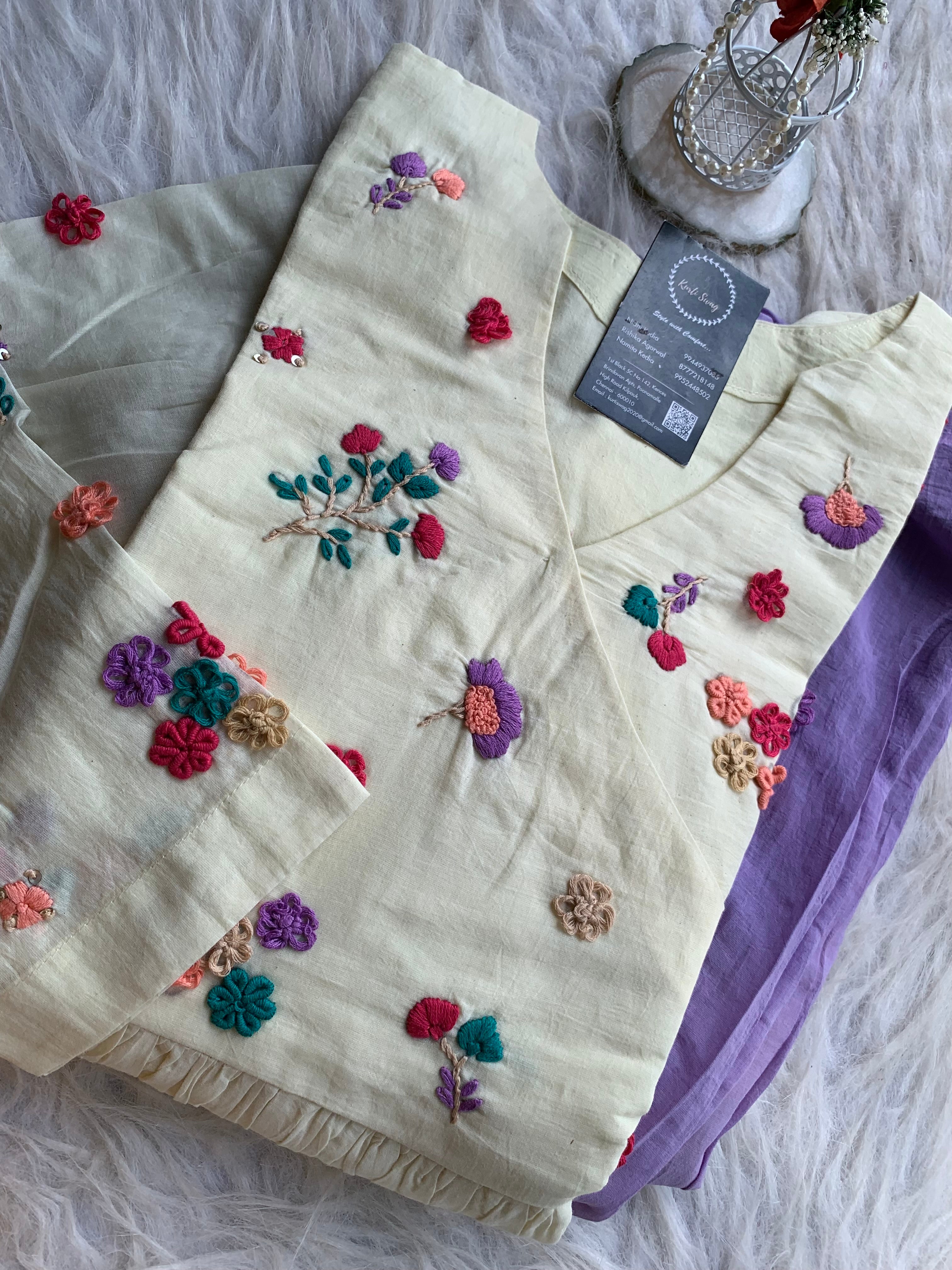 "ROSHNI" Pure Mul Cotton Kurti In Ombré Shades | KurtiSwag