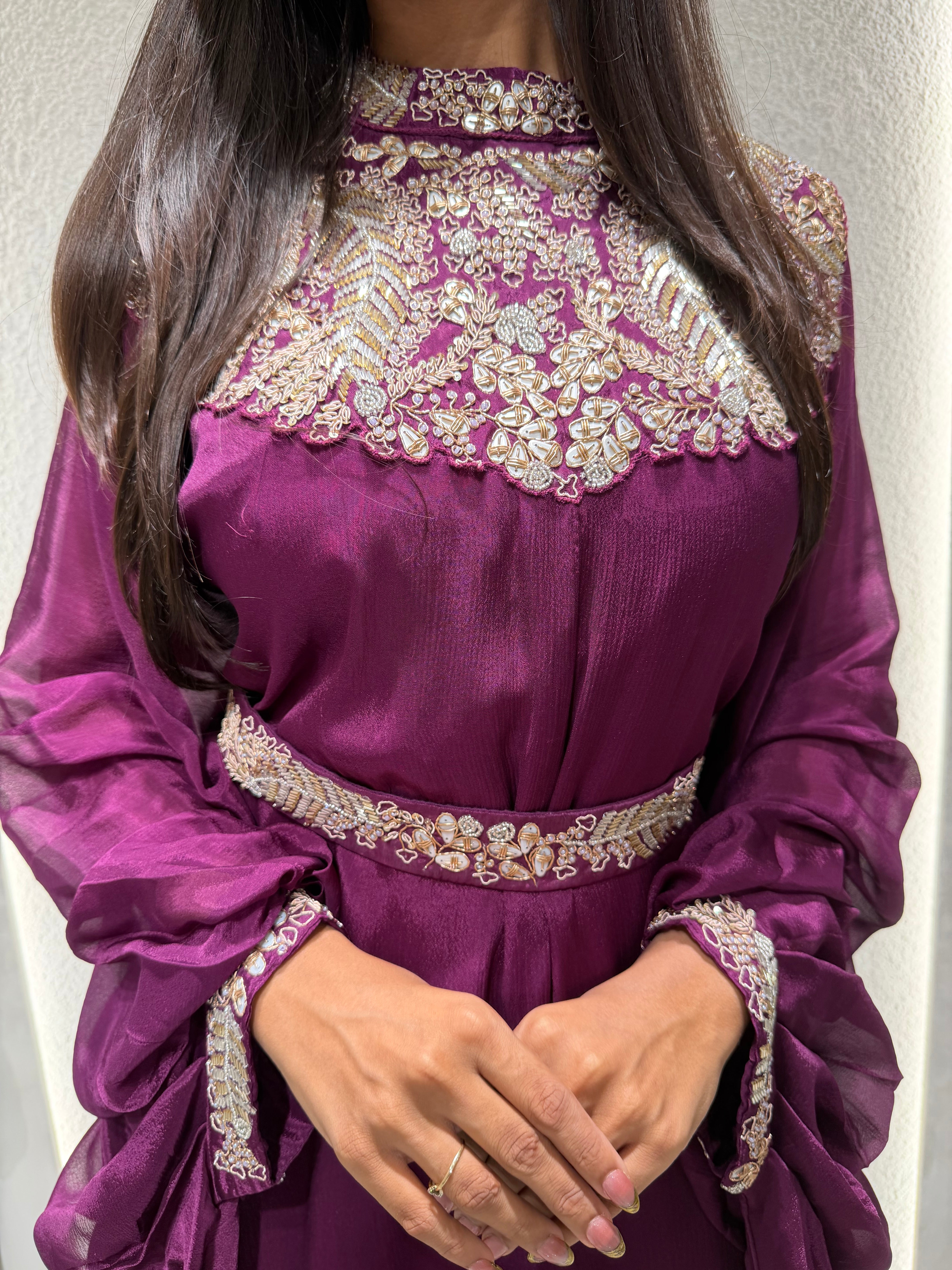 “MAYRA” Festive Coord Set With Handwork Belt In Fusion Wear ✨💕 | KurtiSwag
