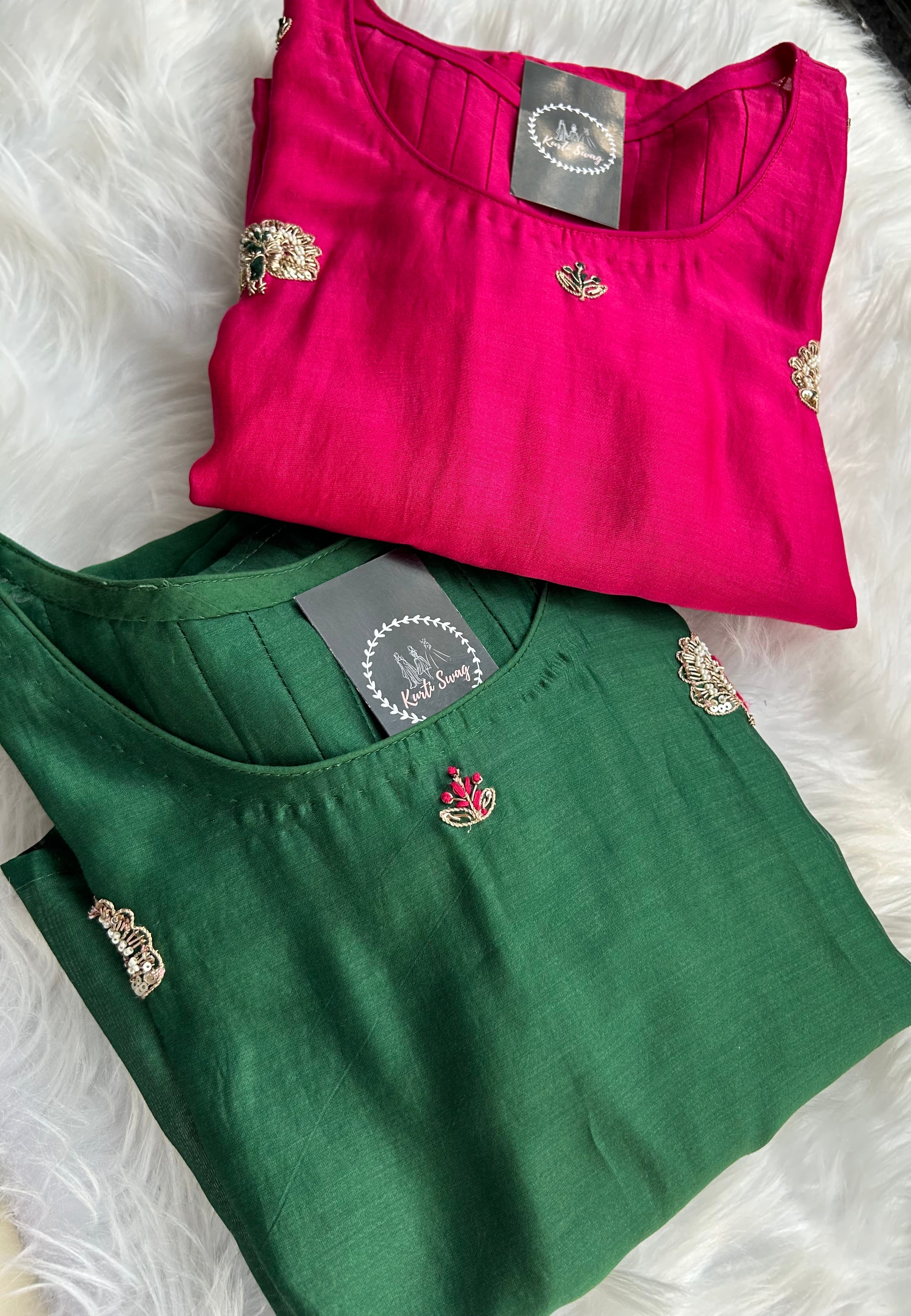 “SHAMA” Pure Chanderi Festive Wear Suit Set ✨🩷 | KurtiSwag