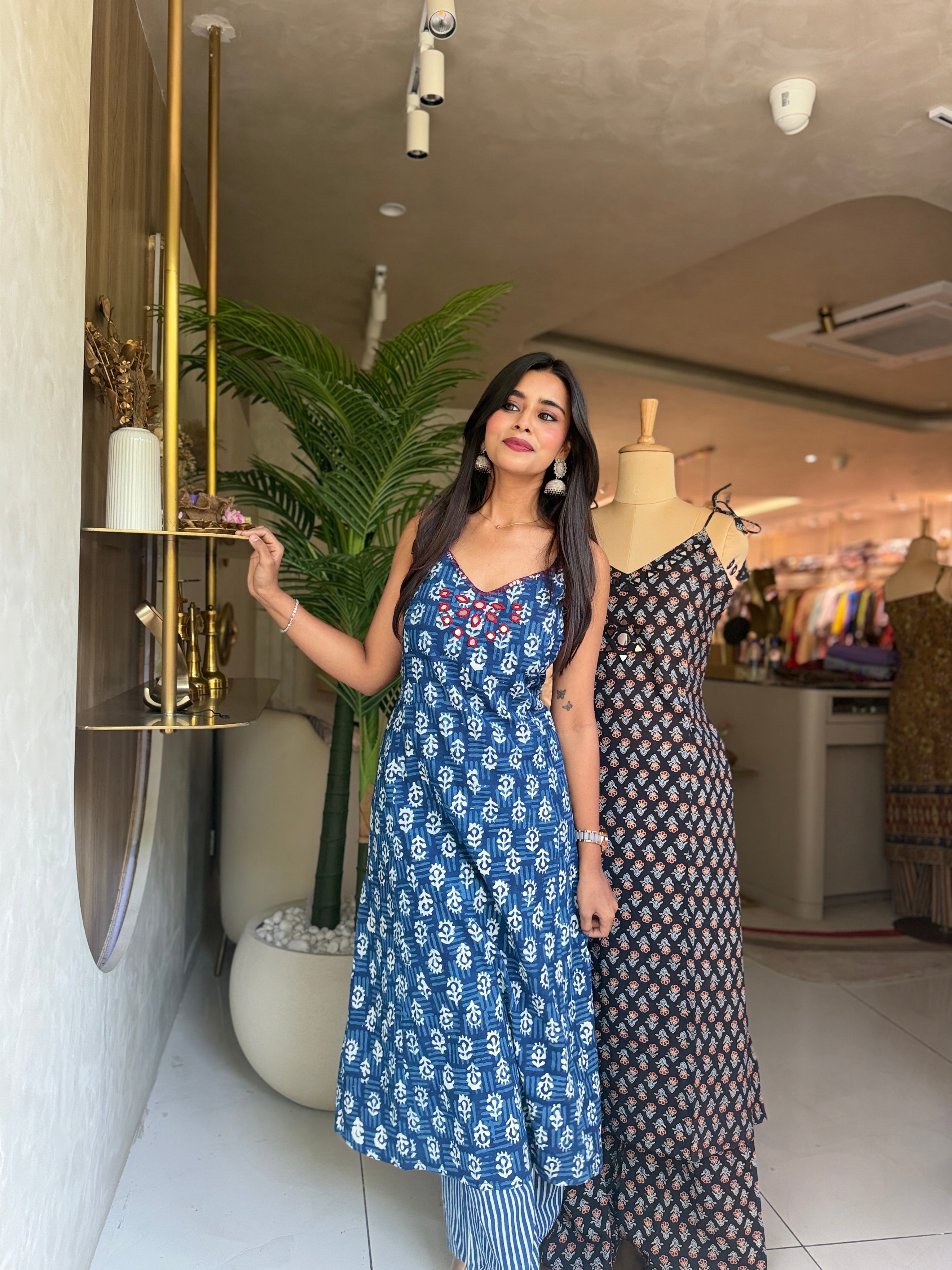 “Summer Sauna” Spagetti kurta Pant Set In Cotton ✨💕 | KurtiSwag