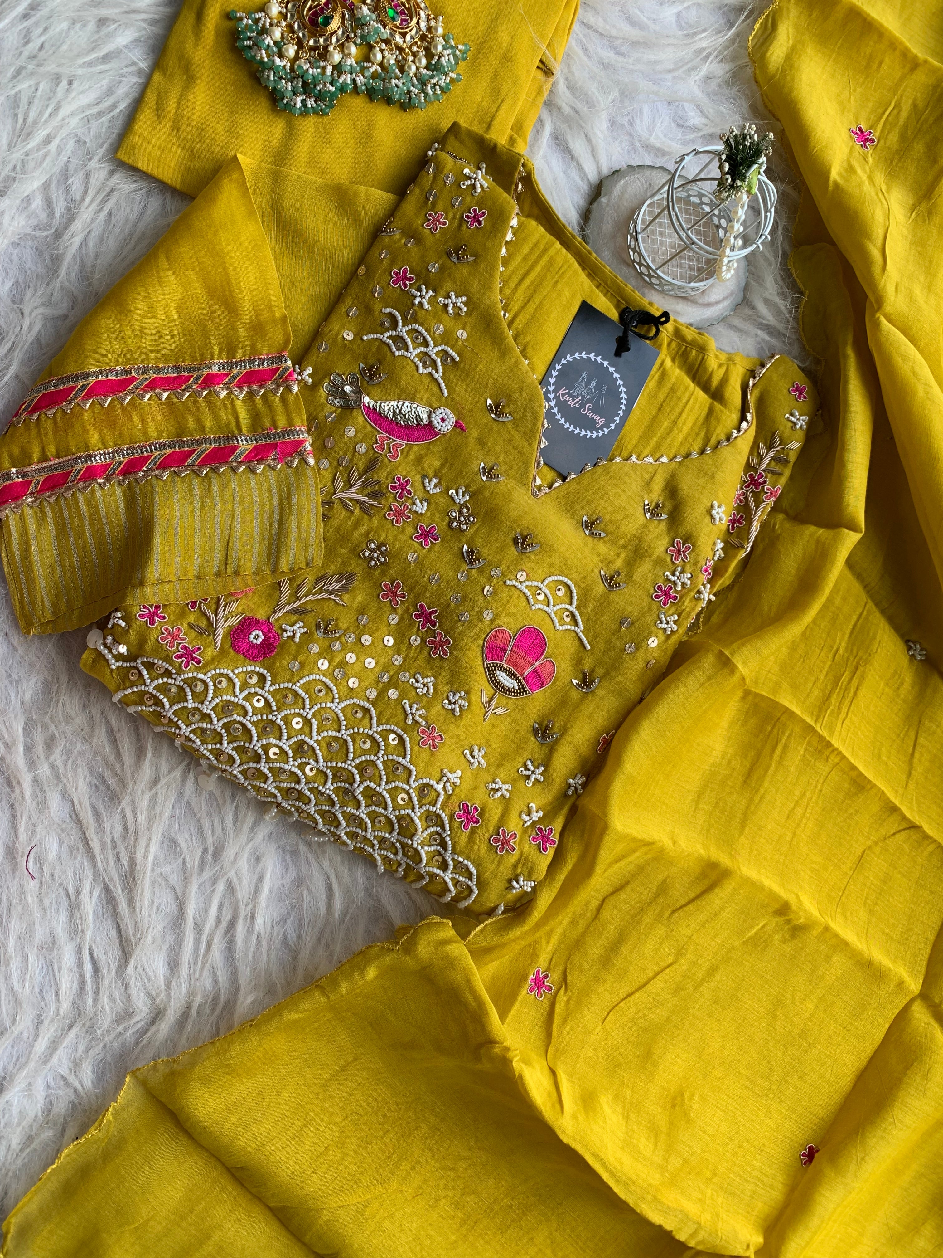 “GULNAAZ” Premium Mul Chanderi Festive Suit Set ✨💕 | KurtiSwag