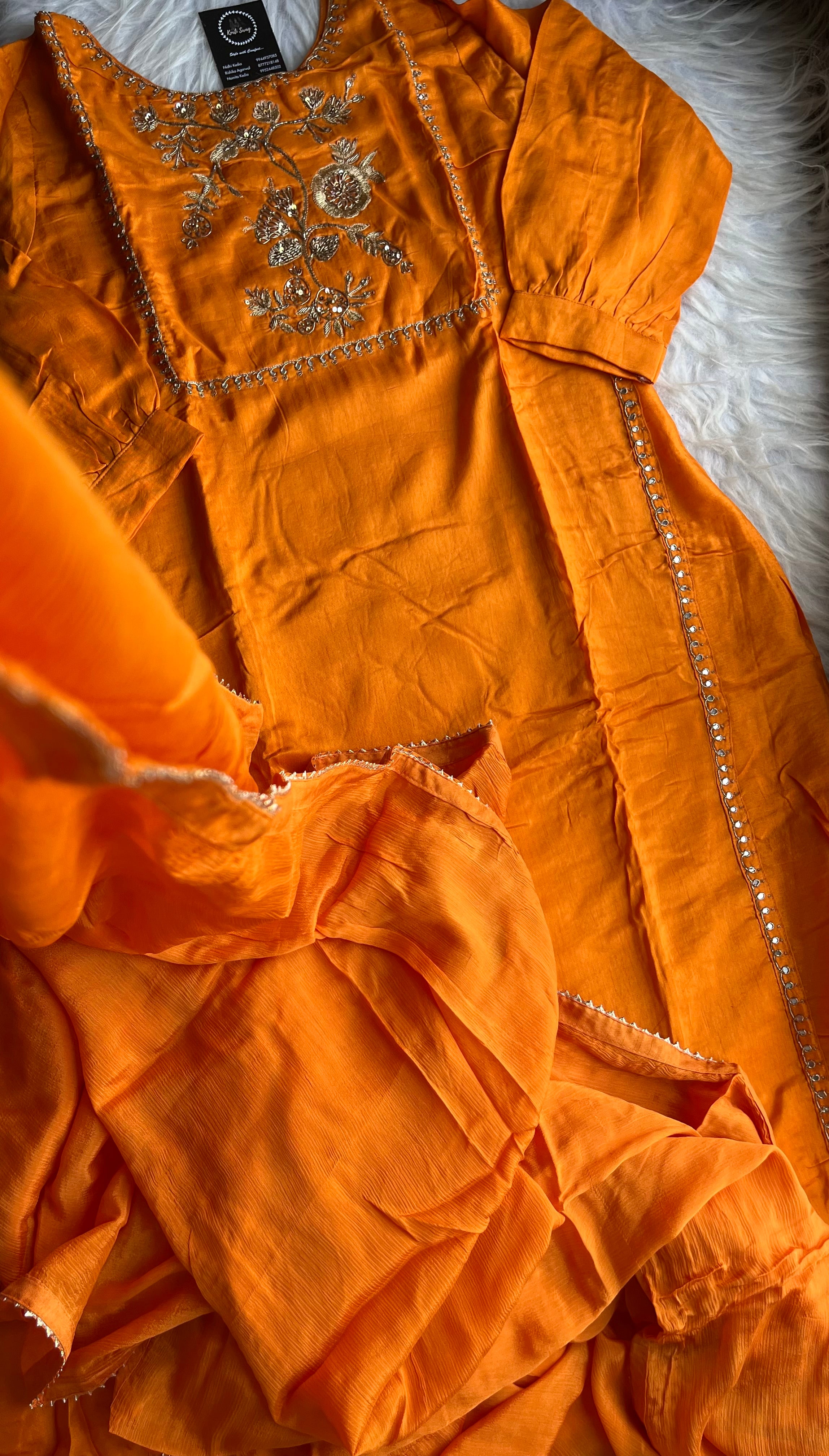 “AUBURN” Premiun Kurti Full set In Orange ✨ | KurtiSwag