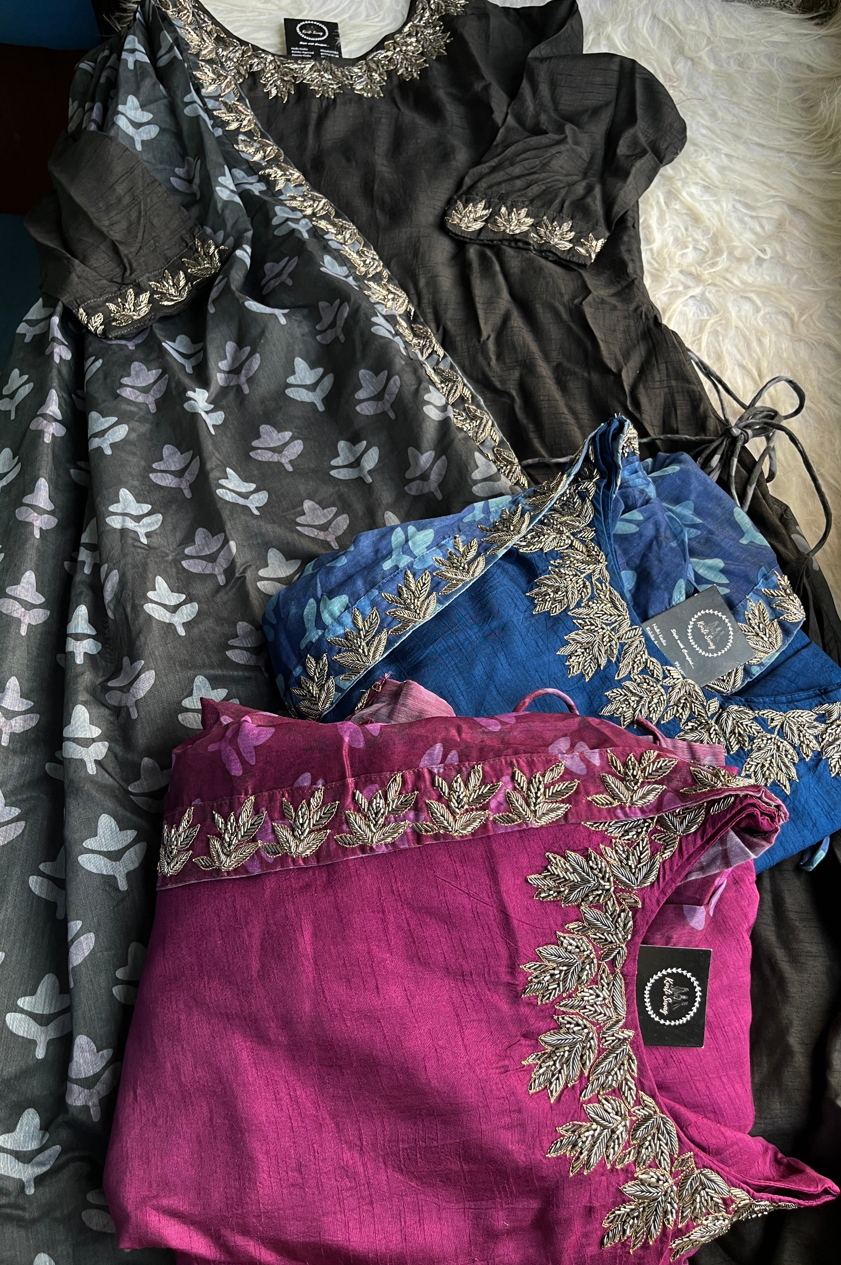 “LUXE” Dola Silk Tunic With Attached Dupatta - Indowestern✨ | KurtiSwag