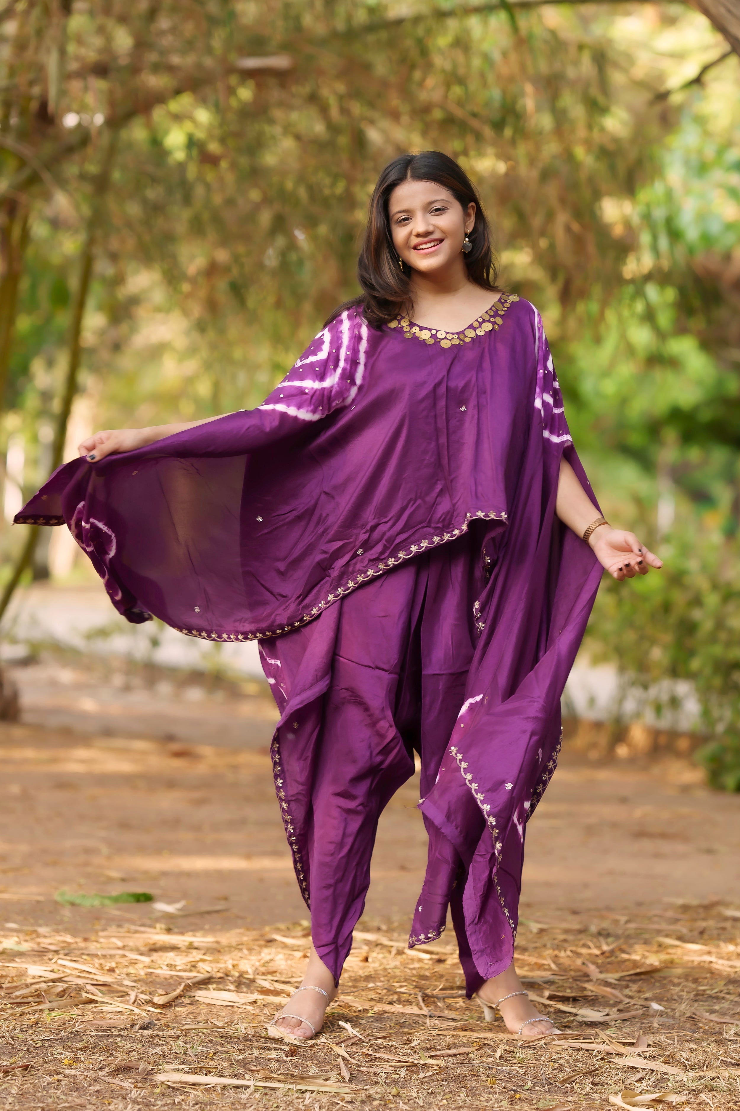 “KAREENA” Tie And Dye Kaftan & Dhoti Set - Indowestern ✨💕 | KurtiSwag