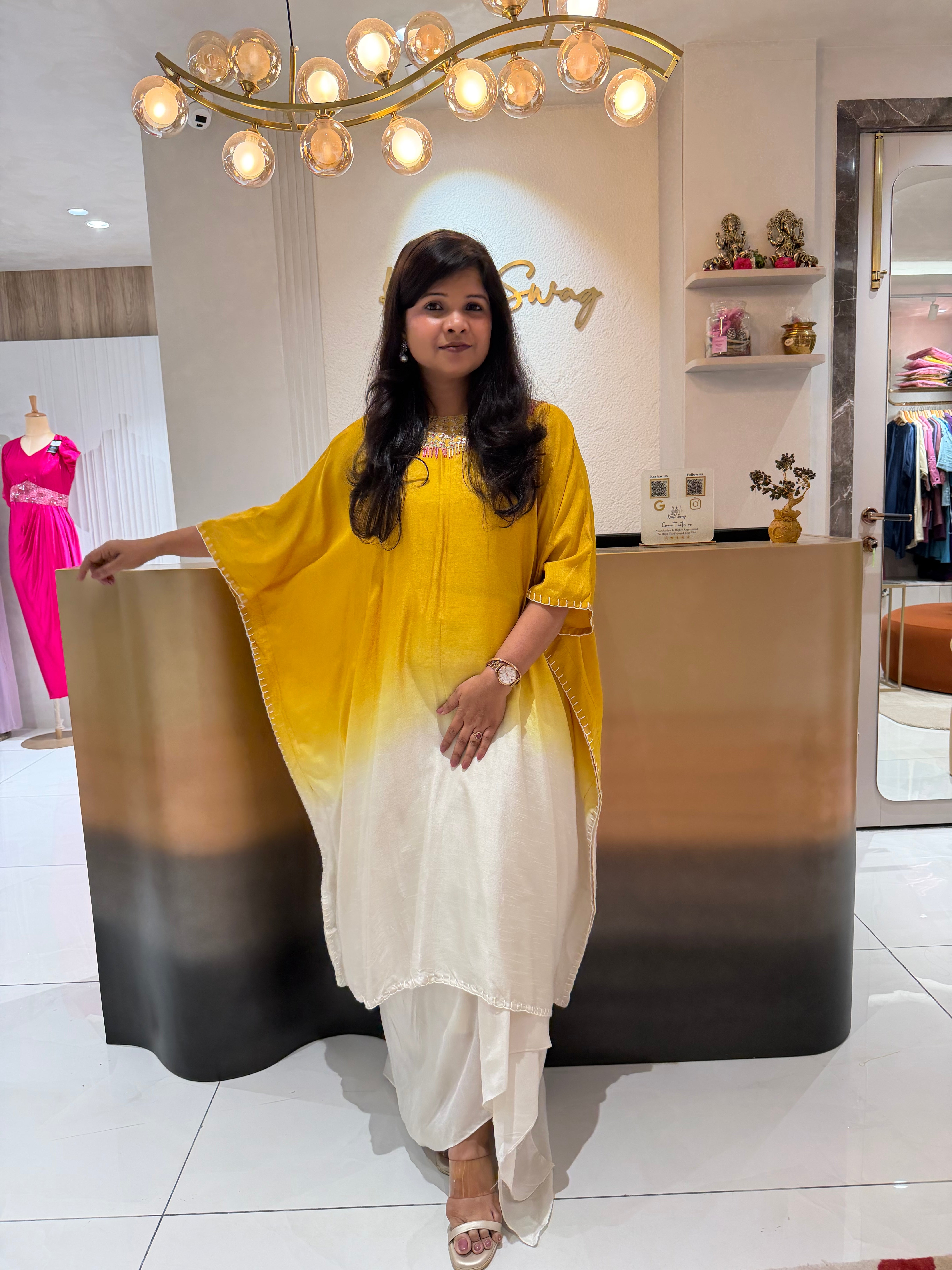“DEEKSHA” Ombre Gota Set with Drape Skirt ✨💕 | KurtiSwag