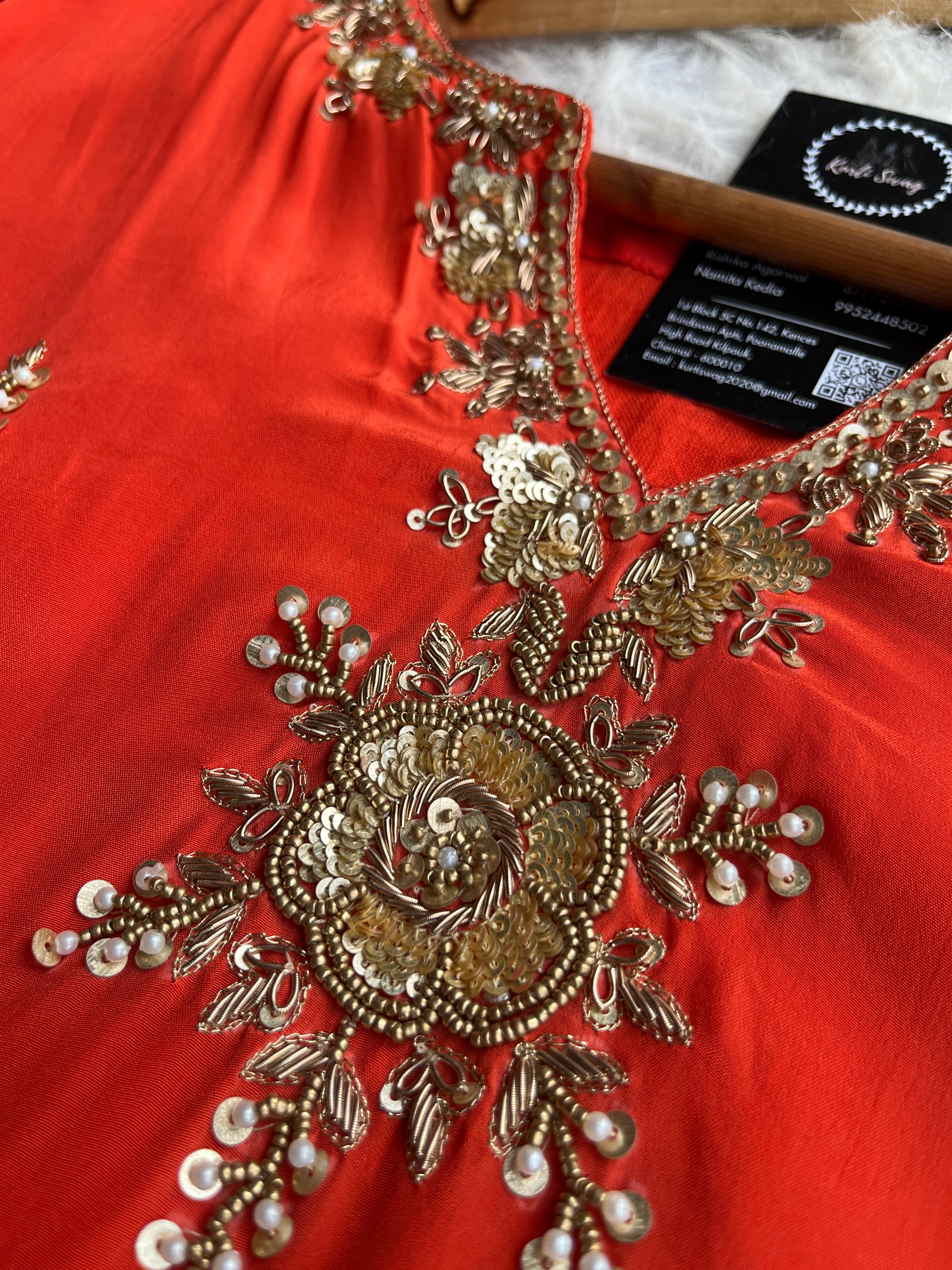 “RAANJHA” Pure Crape Festive Kurti & Dhoti Pant Set With Dupatta 🧡 | KurtiSwag
