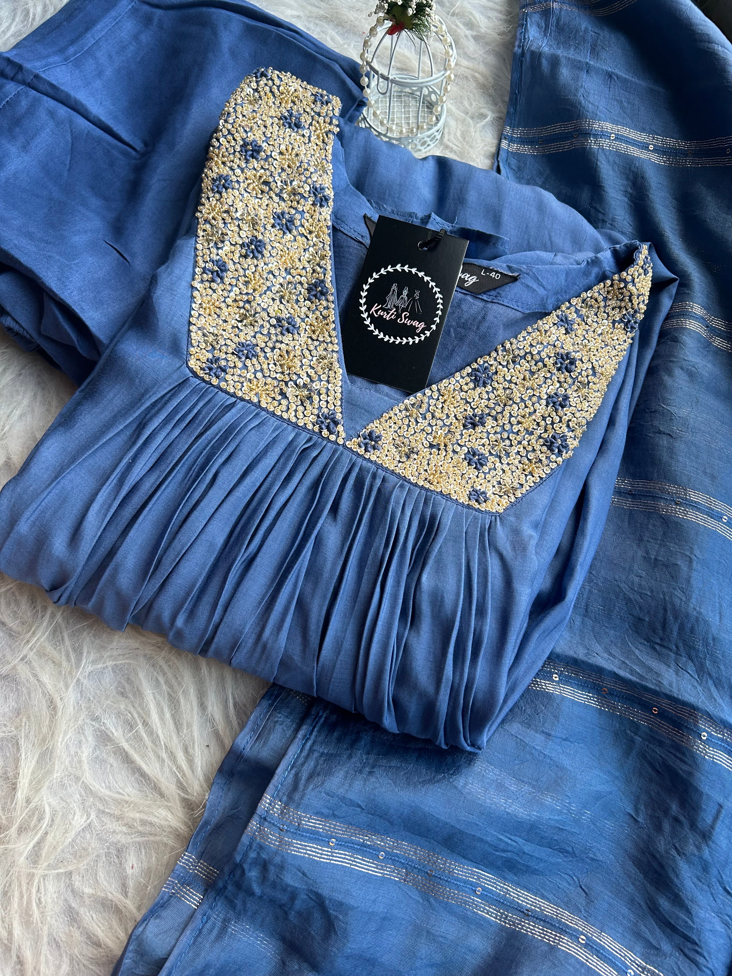 “MUKTI” Premium Muslin Suit Set ✨ | KurtiSwag