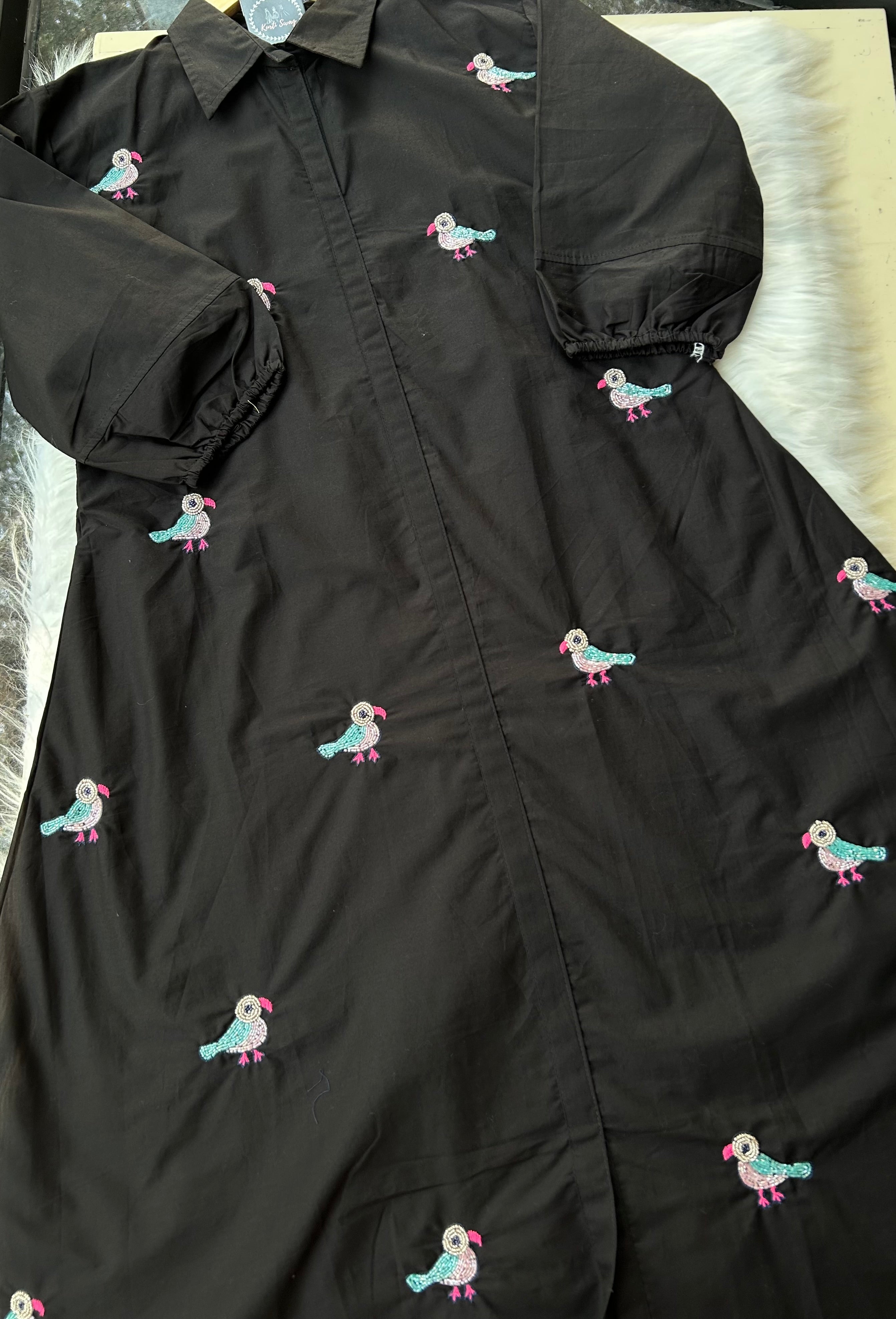 “MIDNIGHT SPARROW” Malai Cotton Dress ✨💕 | KurtiSwag