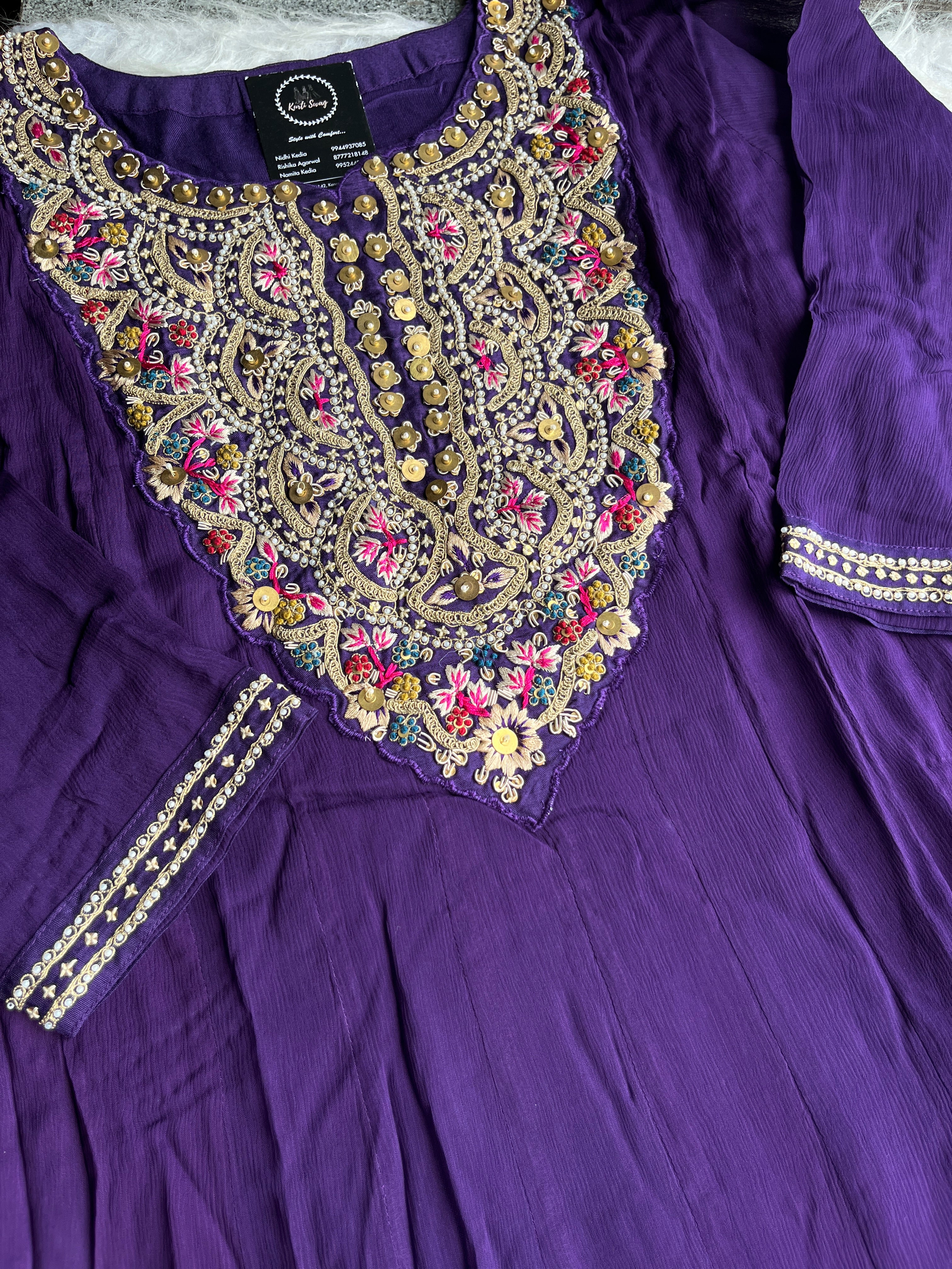 “SHRADDHA” Premium Georgette Handwork Anarkali Suit 💕✨ | KurtiSwag