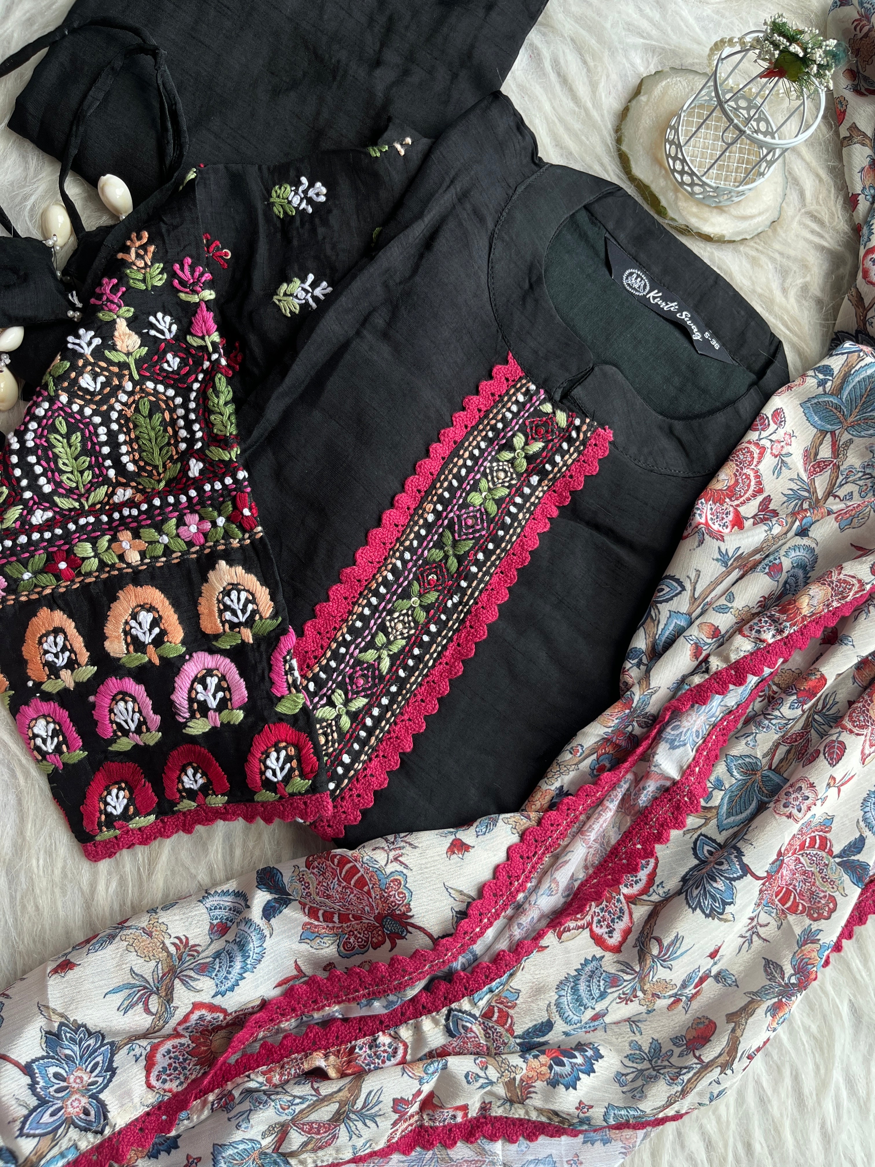 “SHABNAM” Dola Silk Thread Embroidery Suit Set ✨♥️ | KurtiSwag