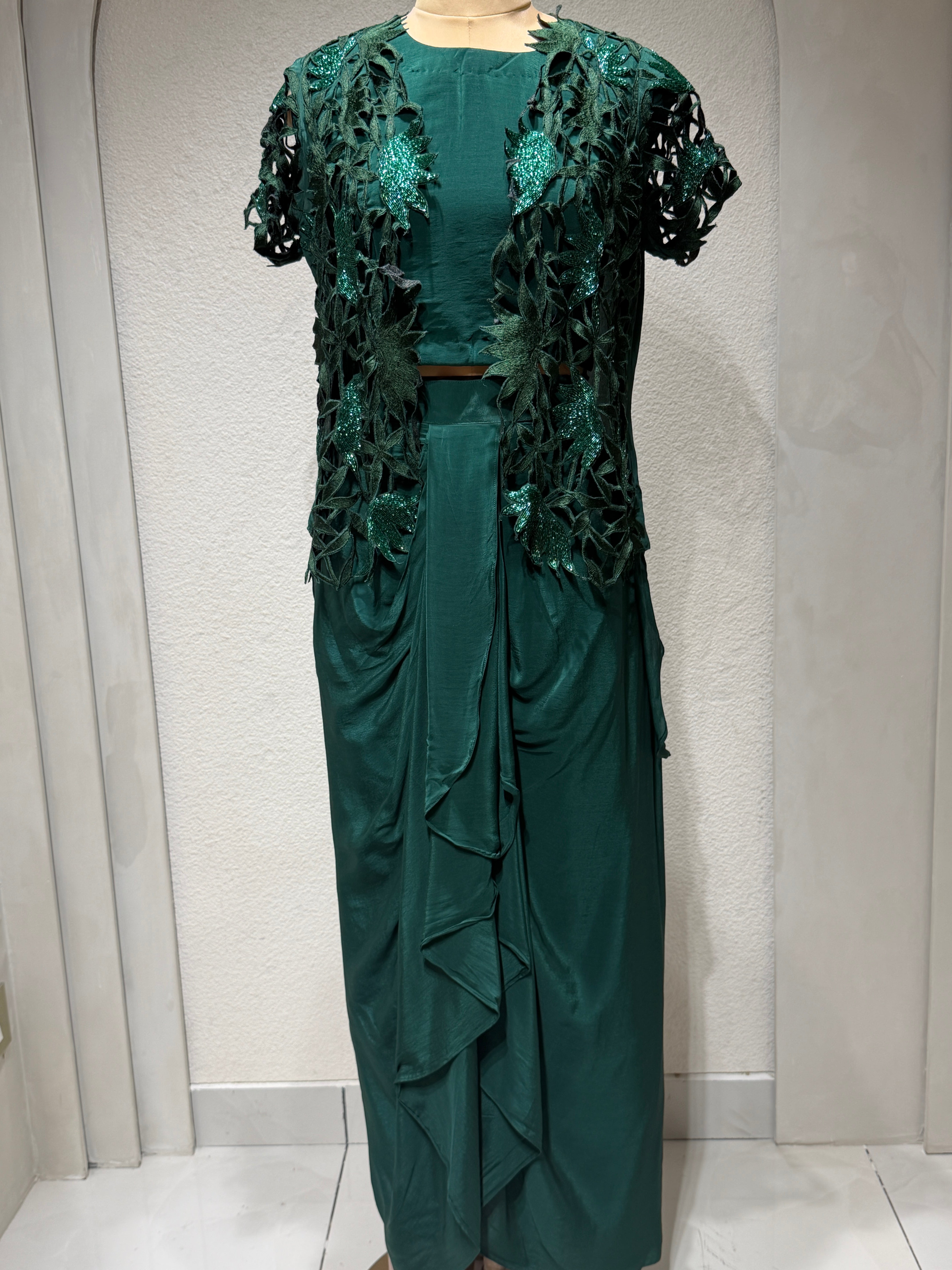 “SHRAVYA” Indo Western Shiloutte With Drape Skirt and Jacket💕✨ | KurtiSwag