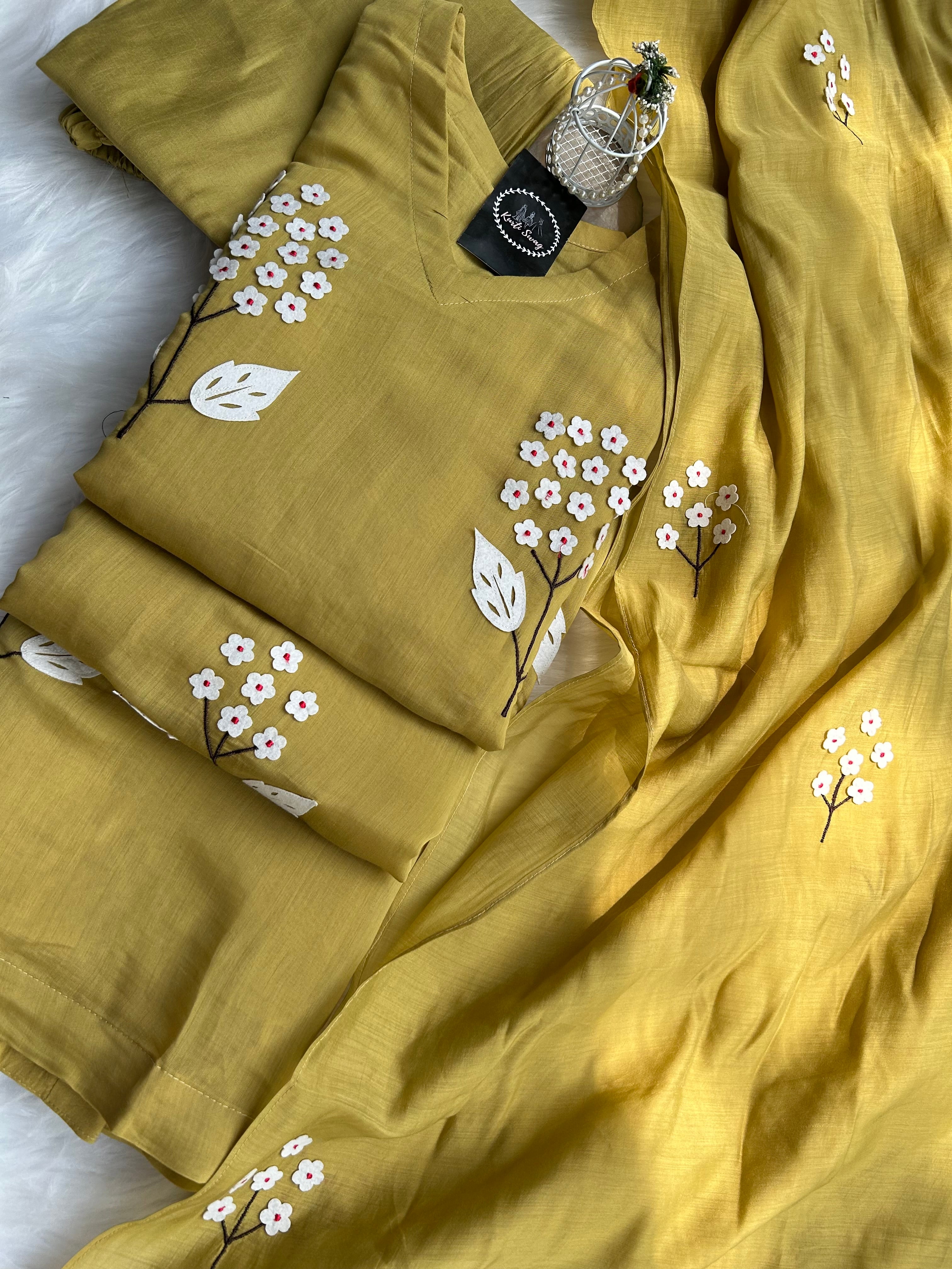 “The Flora Vibe” Premium Mul Chanderi Kurti Set✨💕 | KurtiSwag