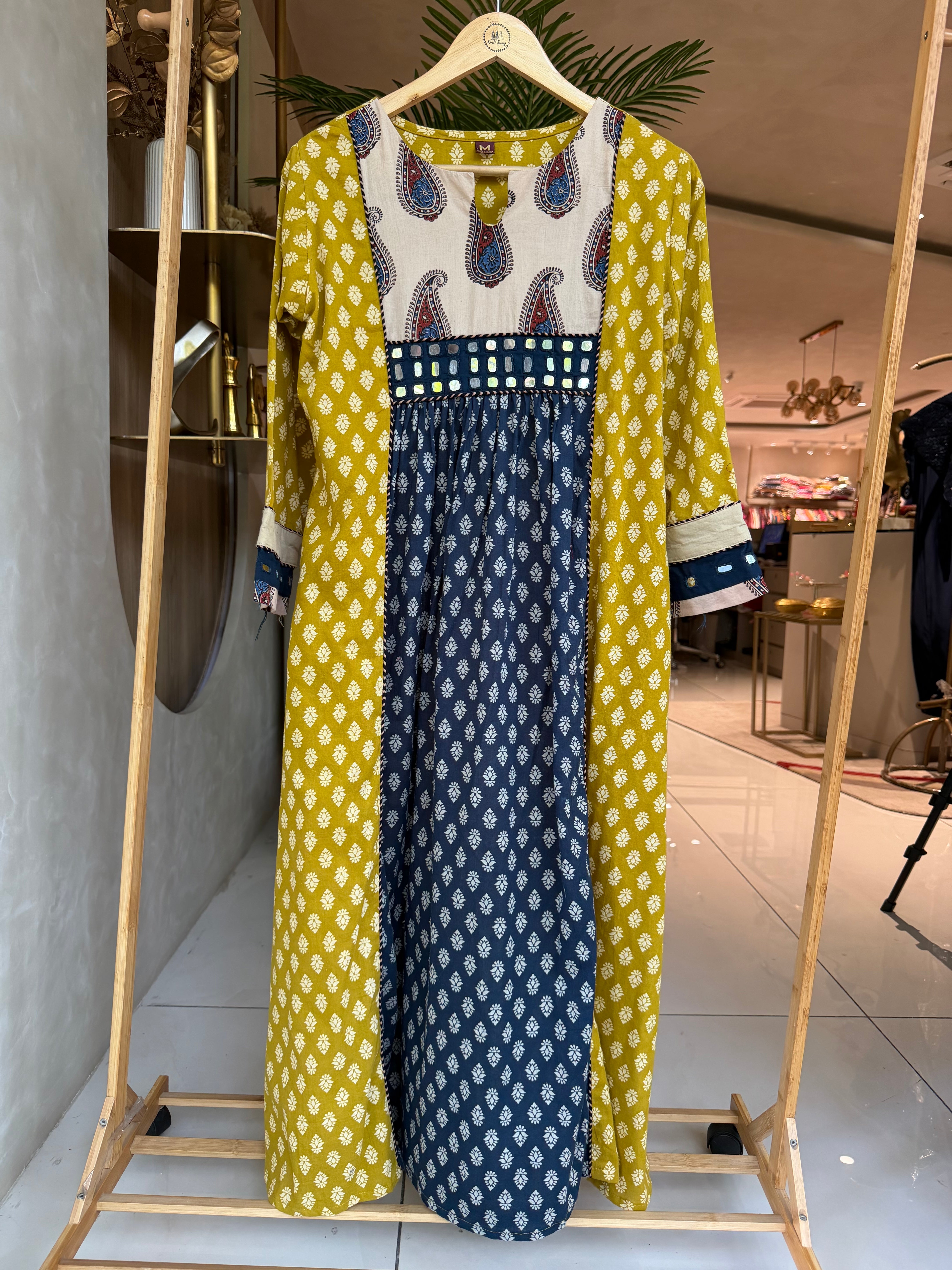 “AJRAKH MIRROR” Cotton Dress 👗 | KurtiSwag