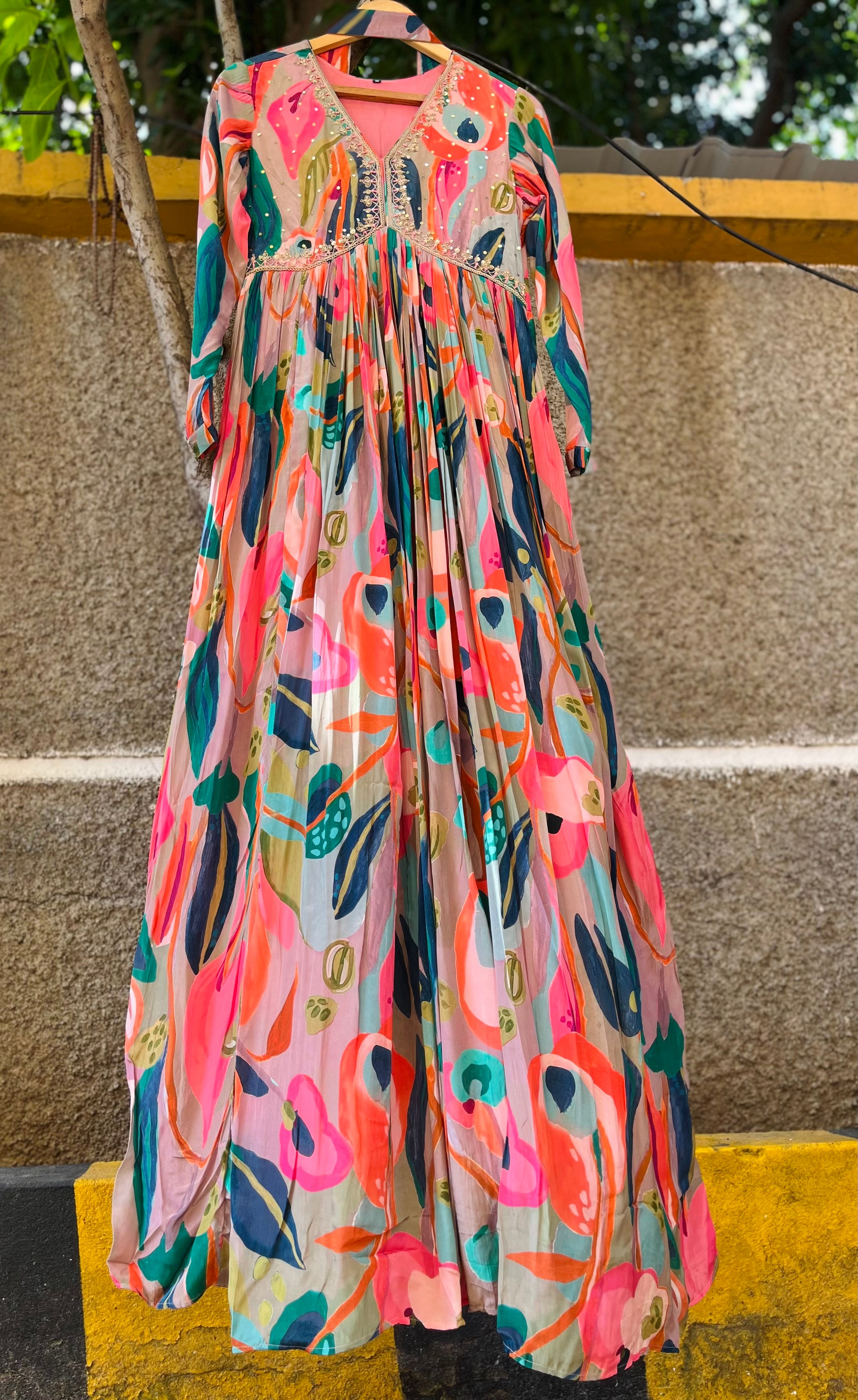 “ABSTRACT BEAUTY” Premium Crape Gowns ✨ | KurtiSwag
