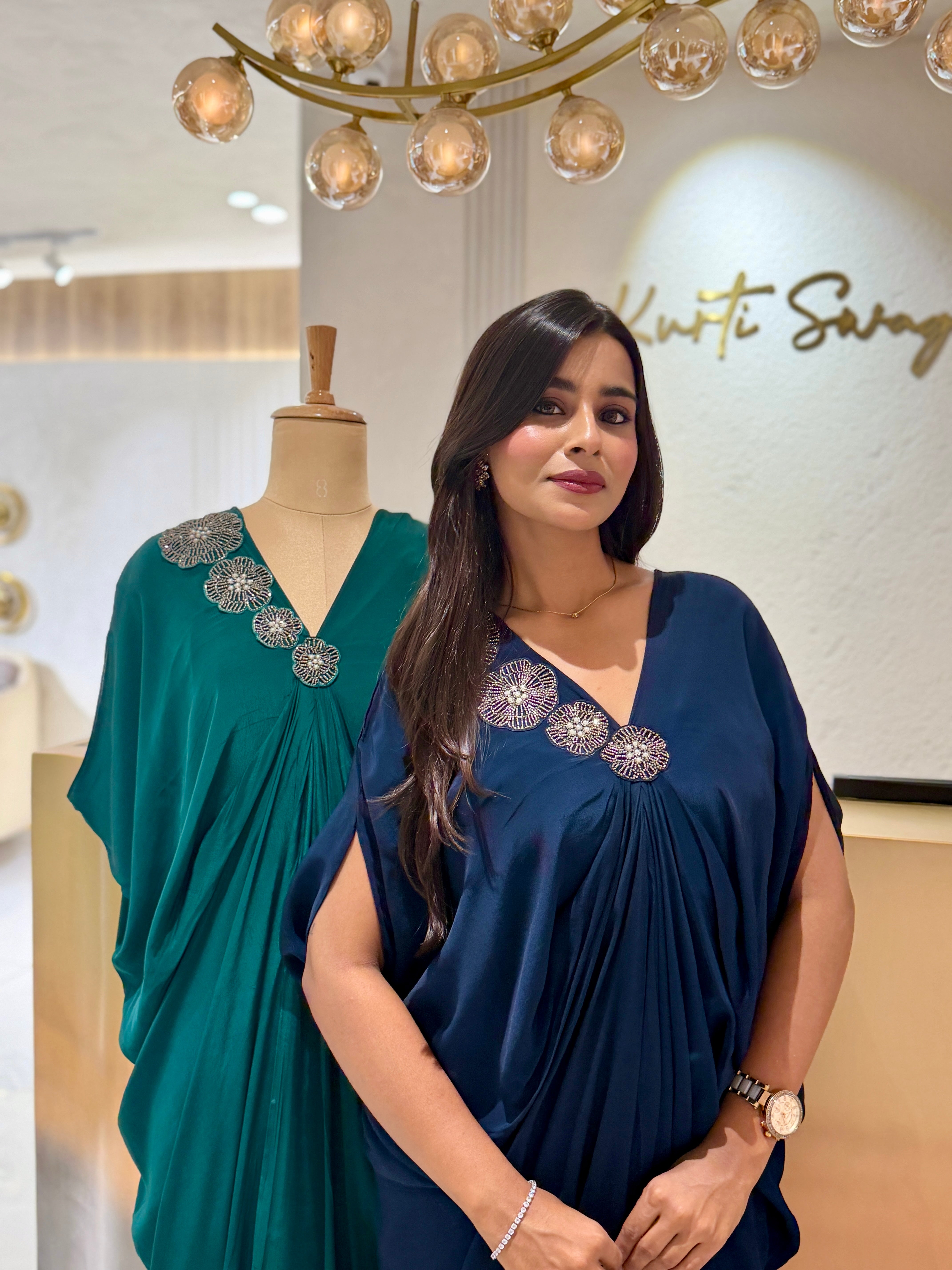 “AKSHITA” Indowestern Cowl Dress 👗 | KurtiSwag