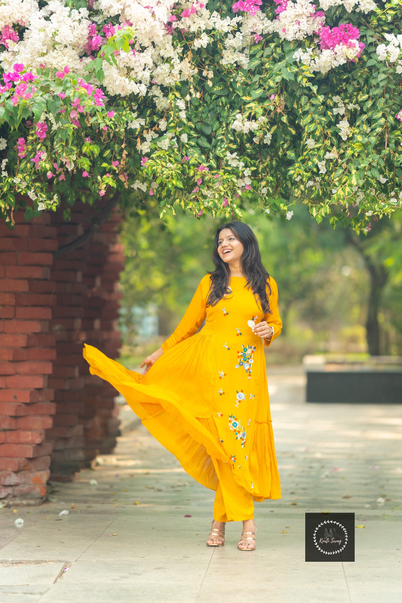 “AMORA” Premium Chinnon Designer A Line Kurti Pant Set ✨💕 | KurtiSwag