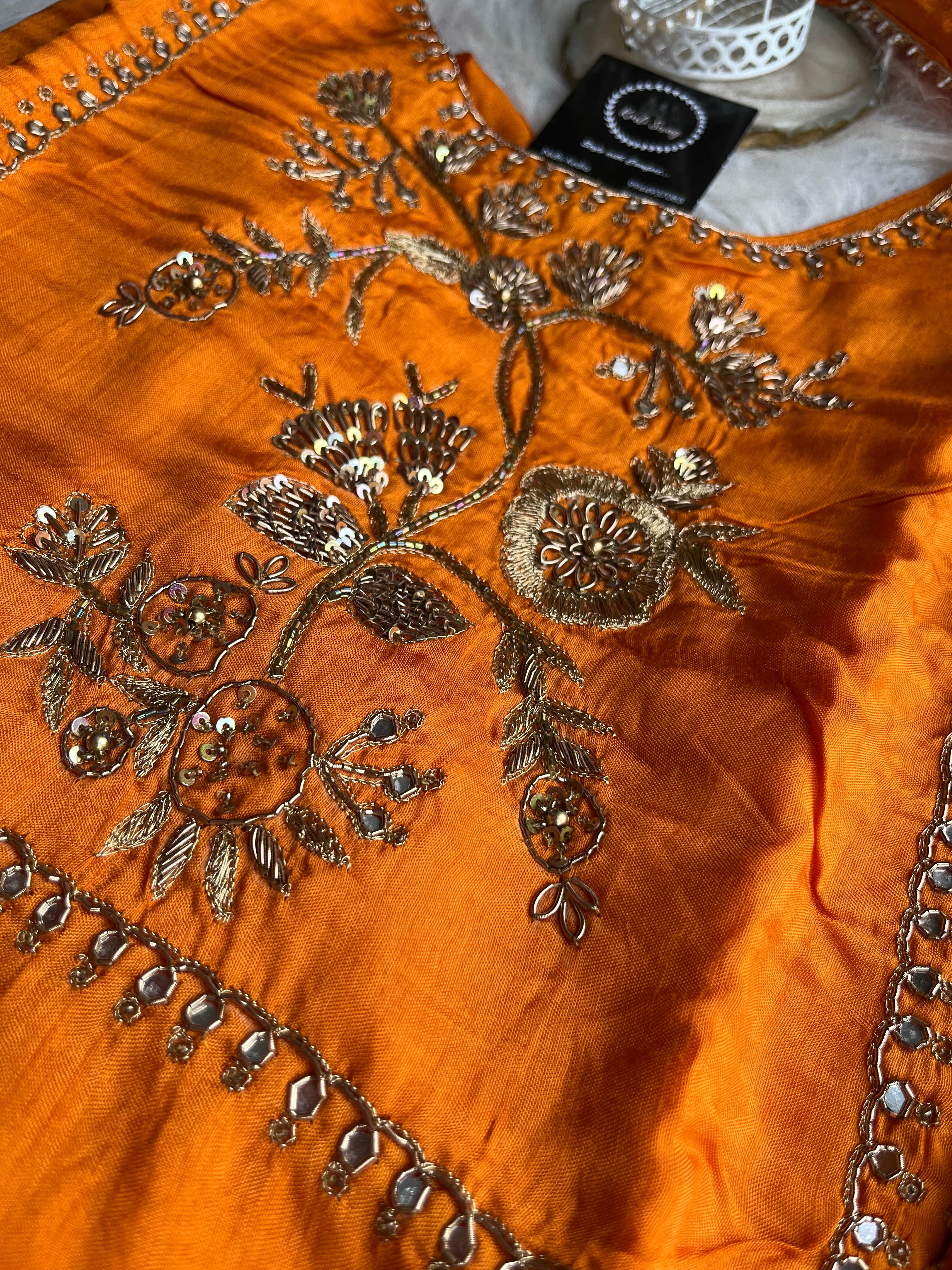 “AUBURN” Premiun Kurti Full set In Orange ✨ | KurtiSwag