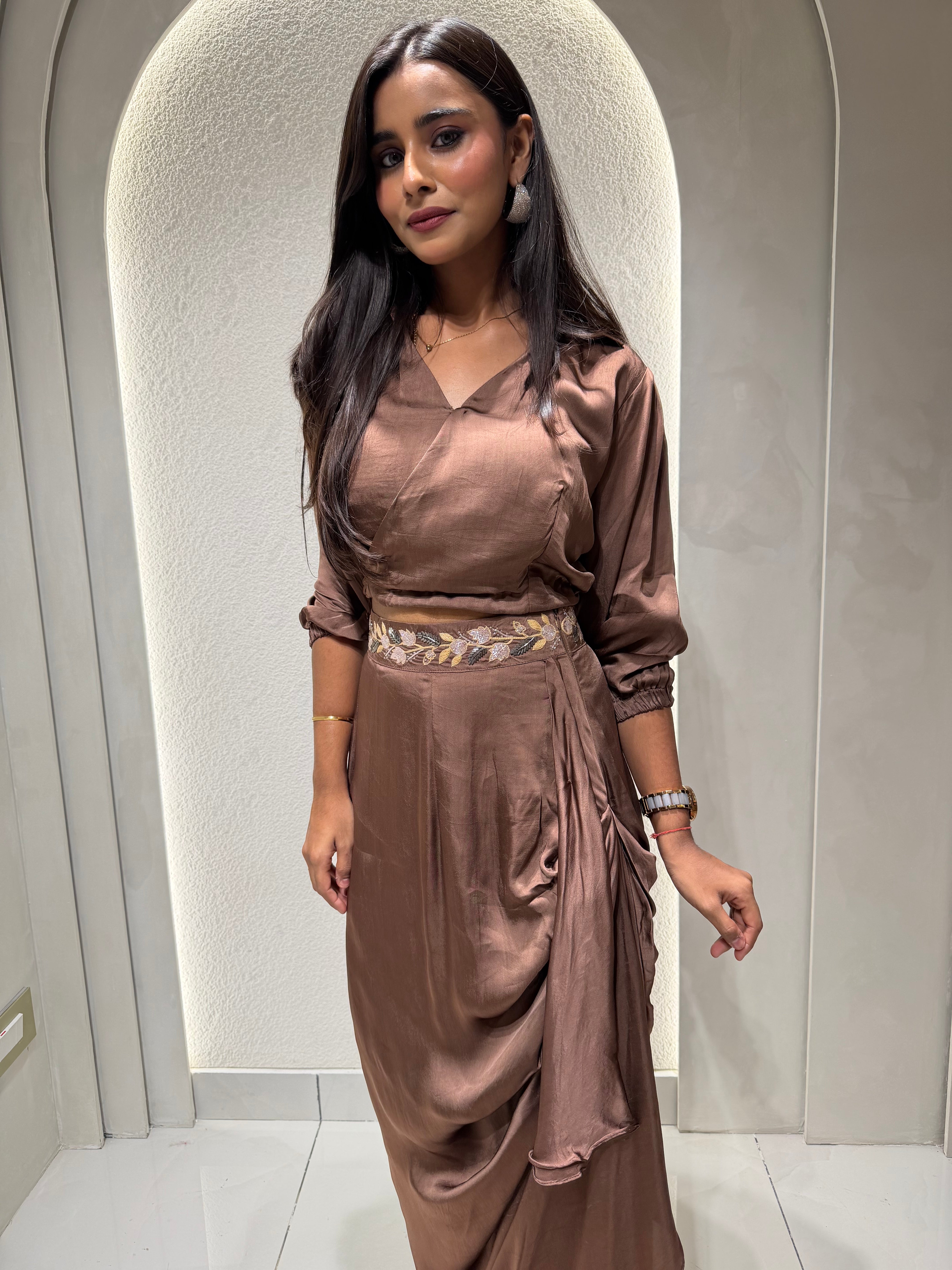 “SHASHA” Indowestern Crop Top And Skirt Set ✨💕 | KurtiSwag
