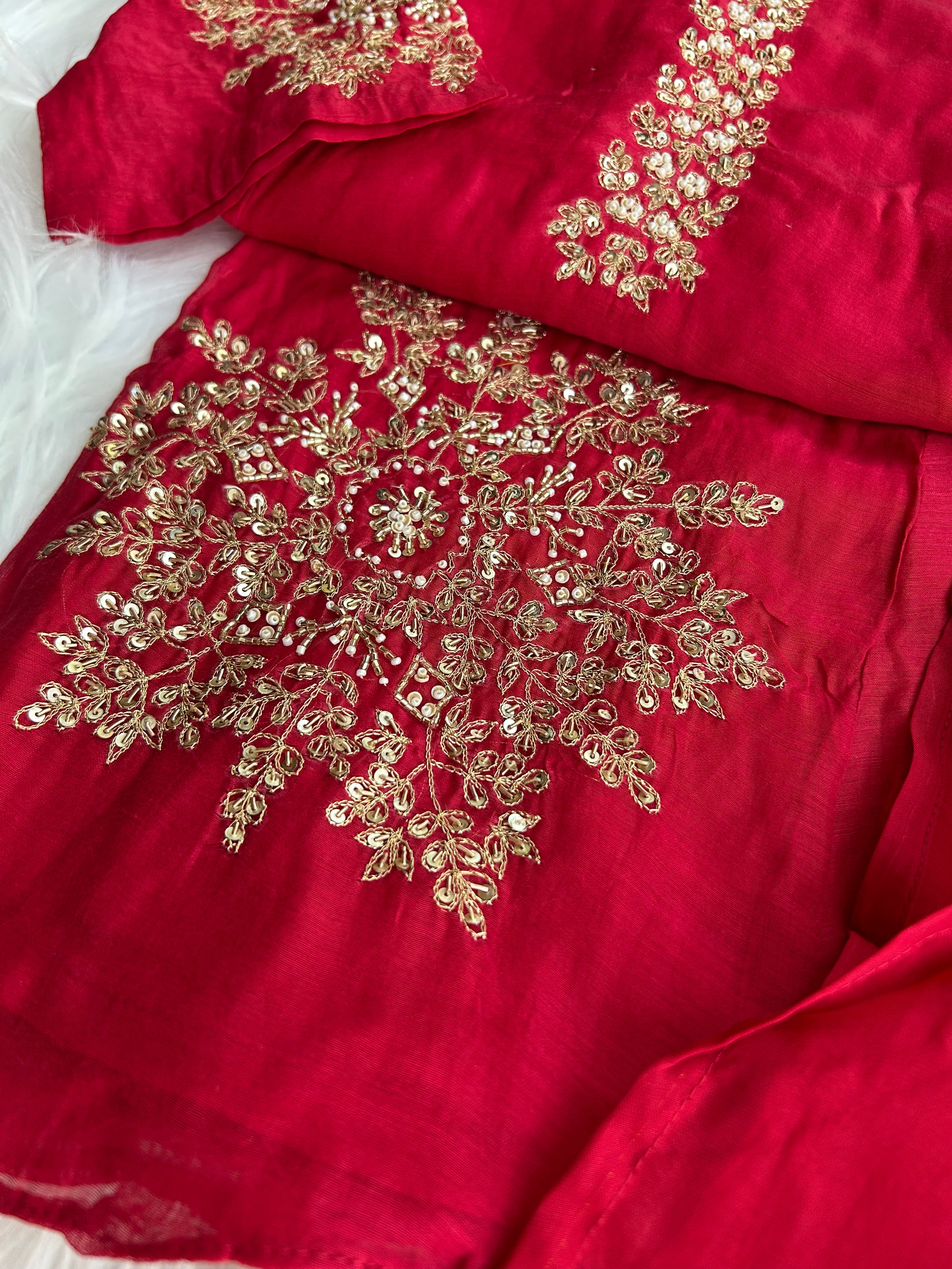 “SNEHAL” Mul Chanderi Handwork Suit Set ✨♥️ | KurtiSwag