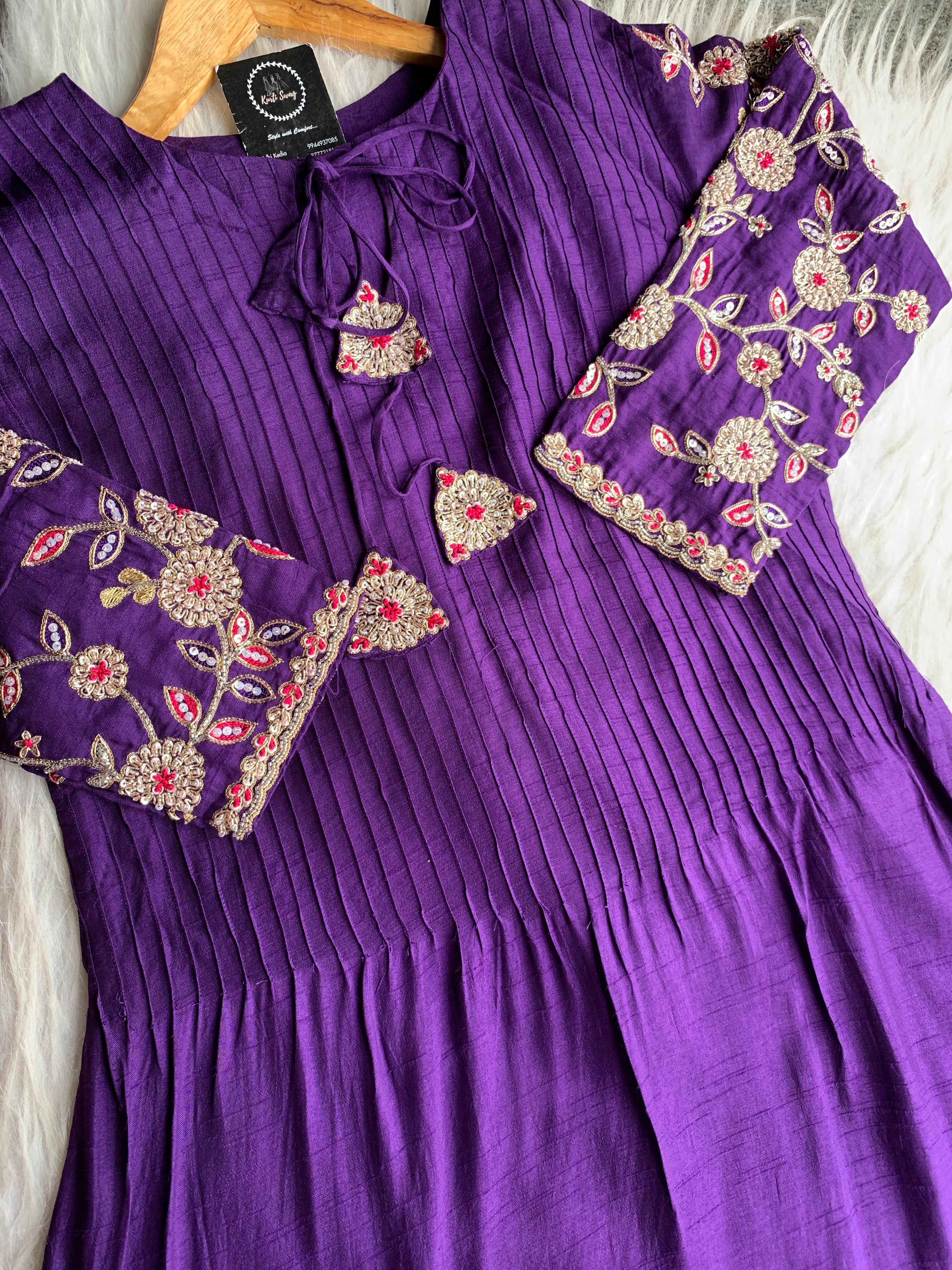 “SON CHIDYA” Premium Dola Silk Kurta With Handwork | KurtiSwag