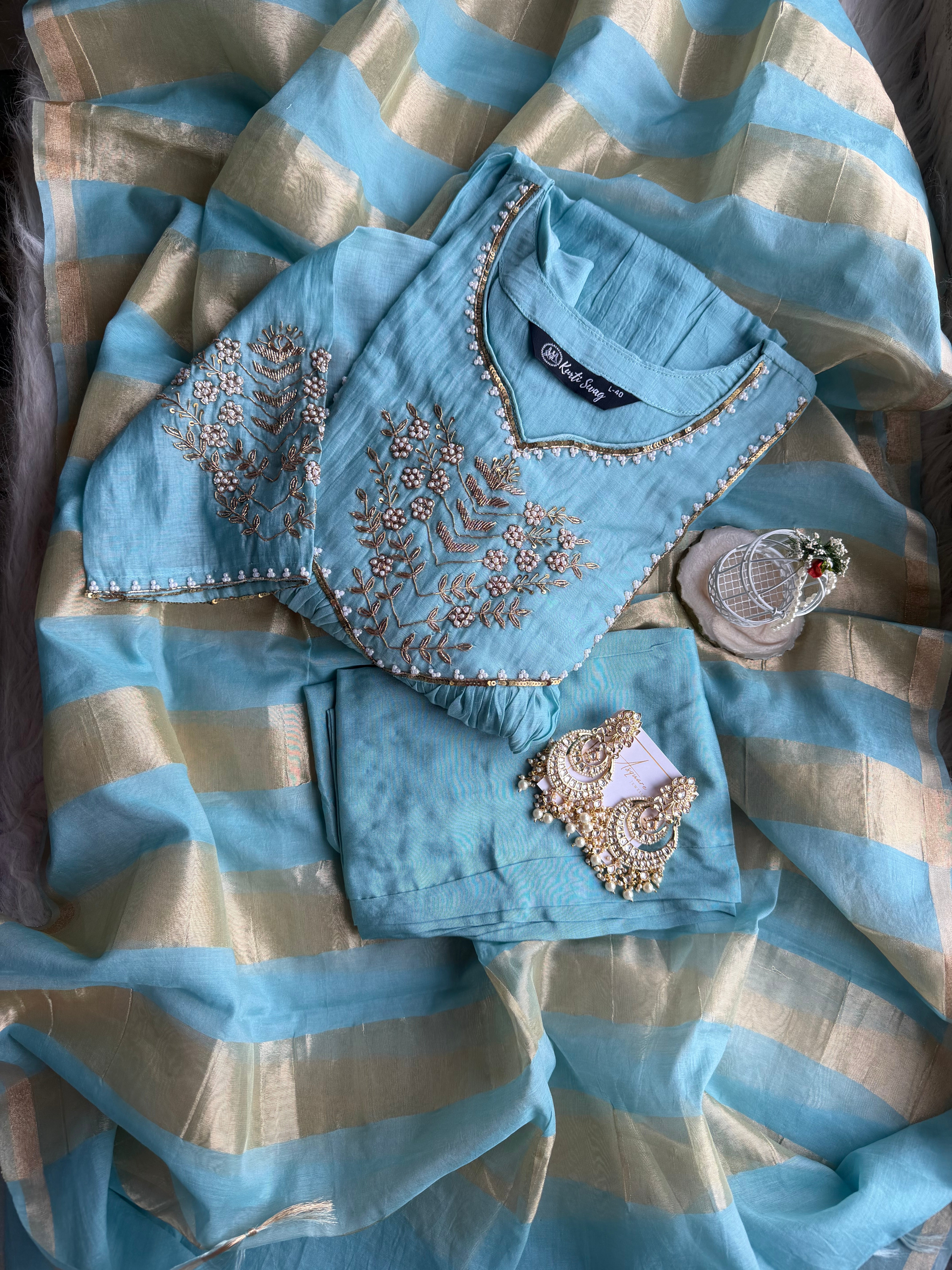 “SIDYA” Premium Mul Chanderi Festive Suit Set ✨ | KurtiSwag