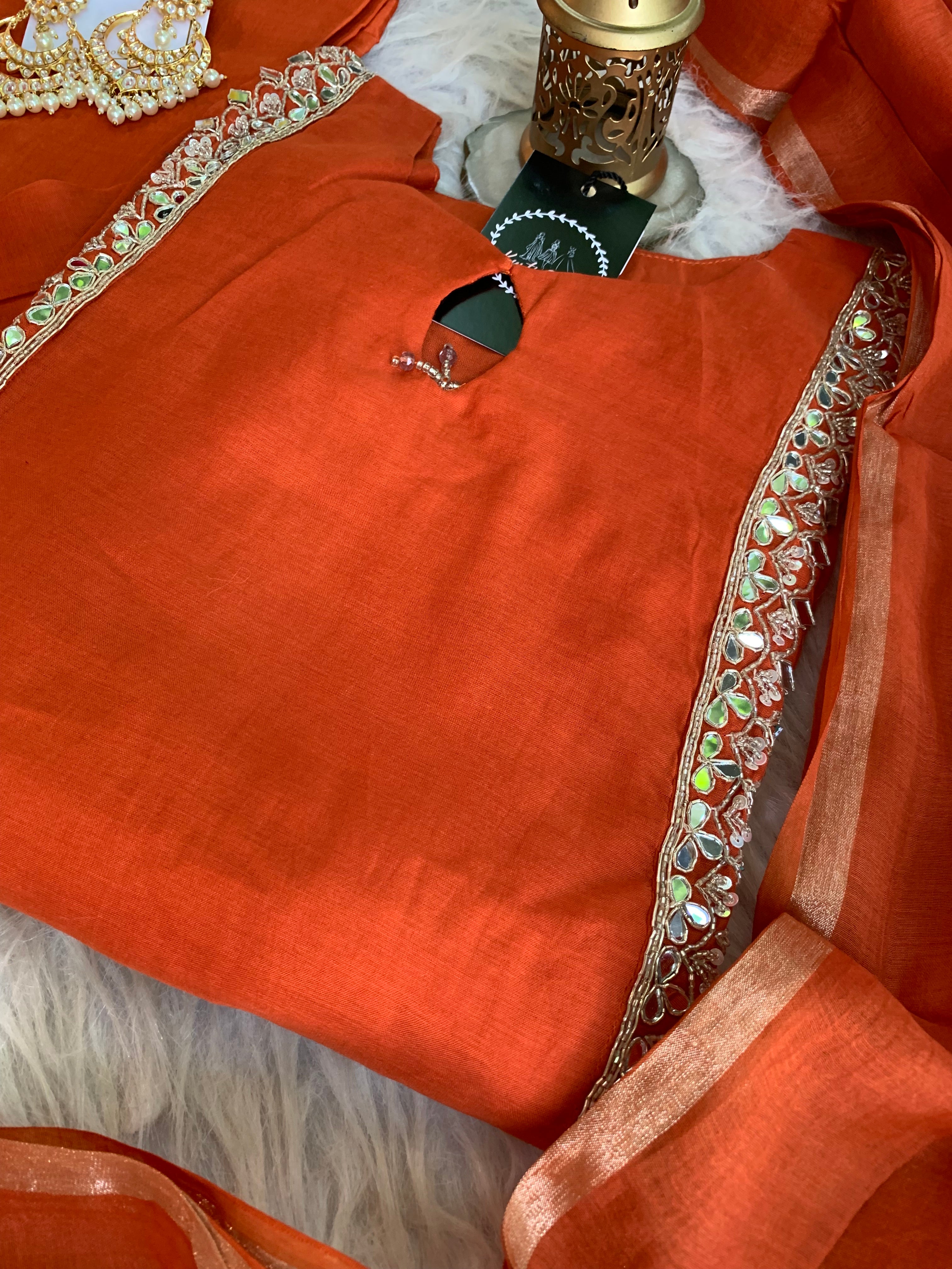 “SAHARA” Mirror Embellished Mul Chanderi Suit Set ✨♥️ | KurtiSwag