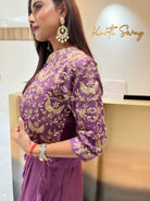 “ KAAVYA” Indo Western Fits With Zardosi Jacket & Drape Skirt ✨💕 | KurtiSwag