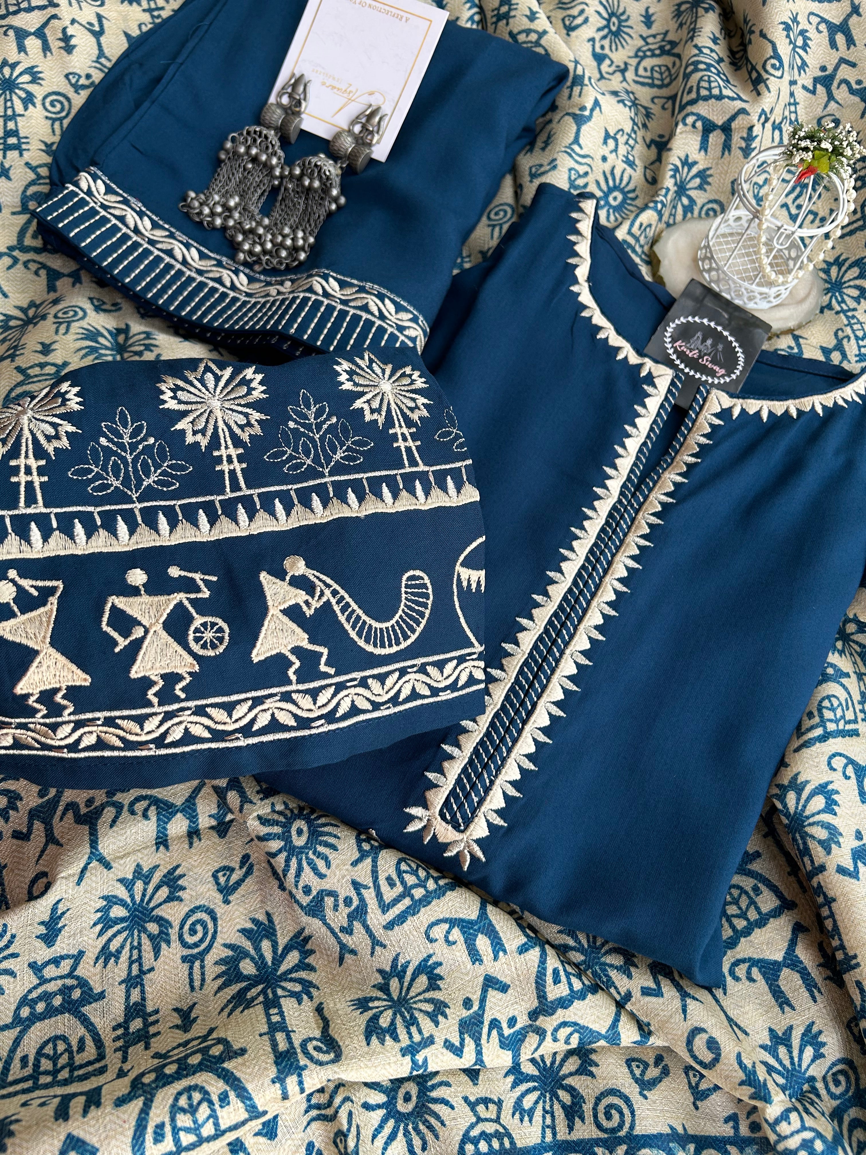 “KEJAL” Premium Semi Formal Suit Set With Kalamkari Dupatta ✨ | KurtiSwag