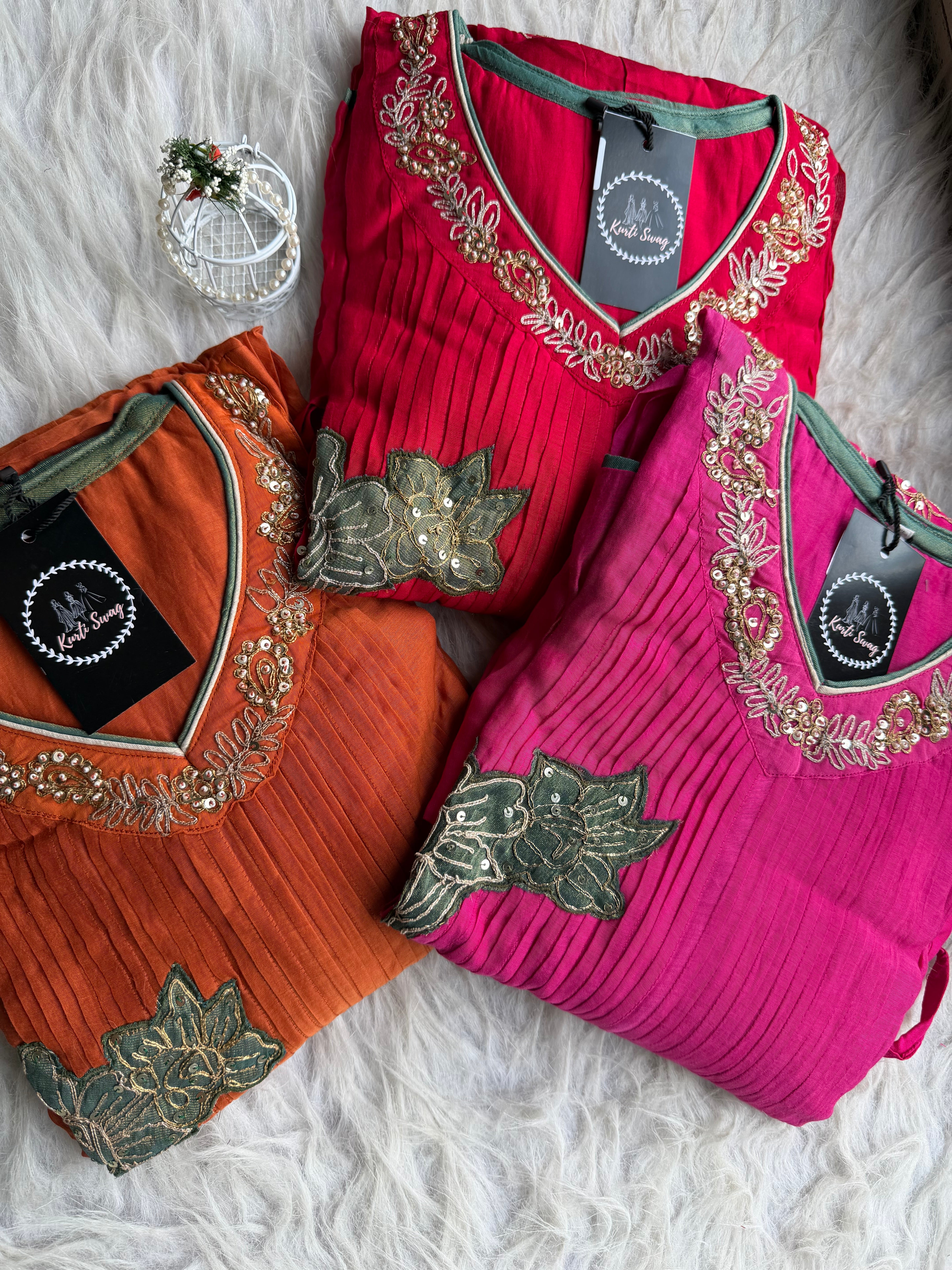 “RUHANI” Premium Mul Chanderi Festive Suit set ✨❤️ | KurtiSwag