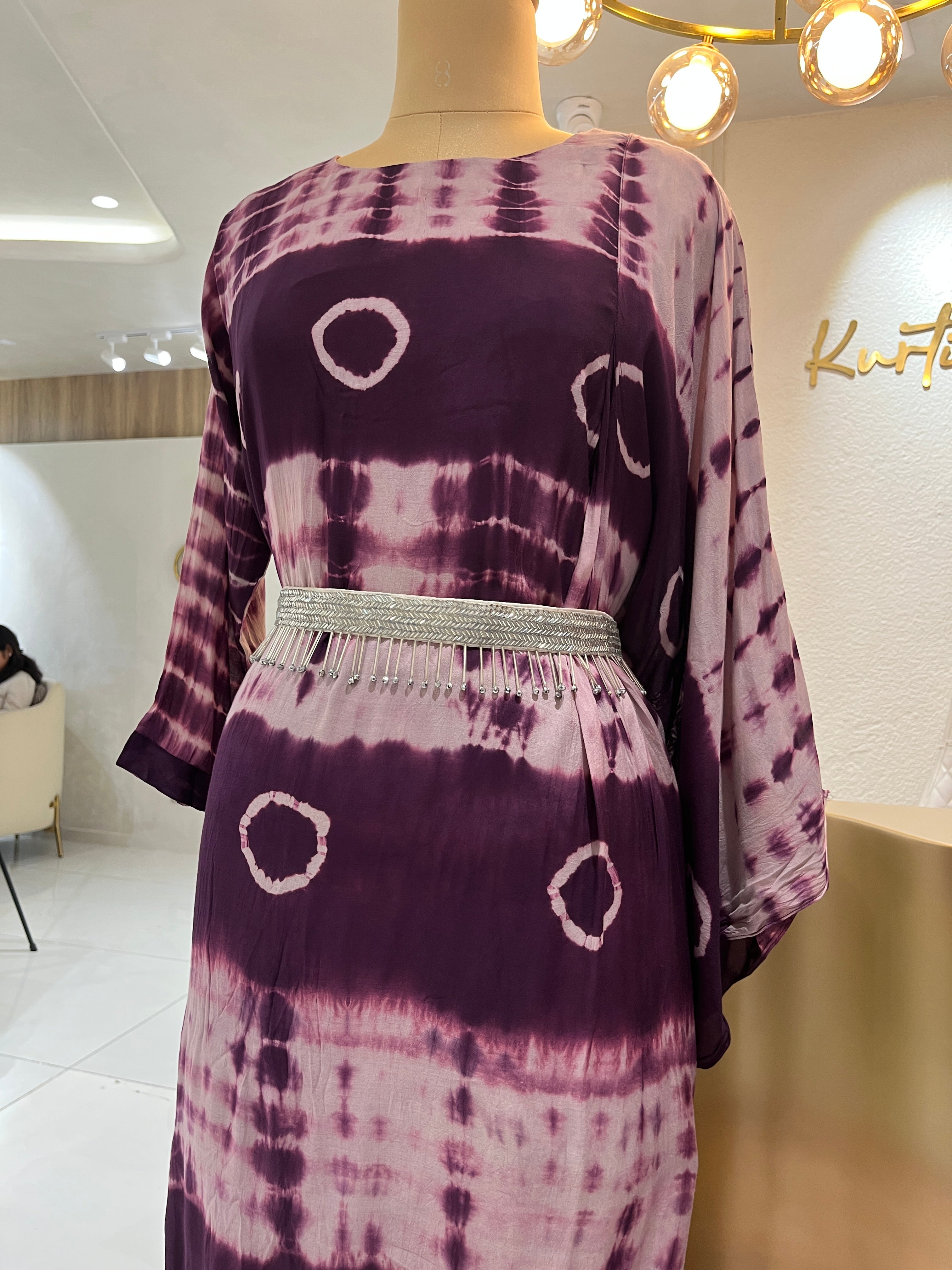 “SHINY” Tie & Dye Drape Style Indowestern Fit With Belt ✨💕 | KurtiSwag