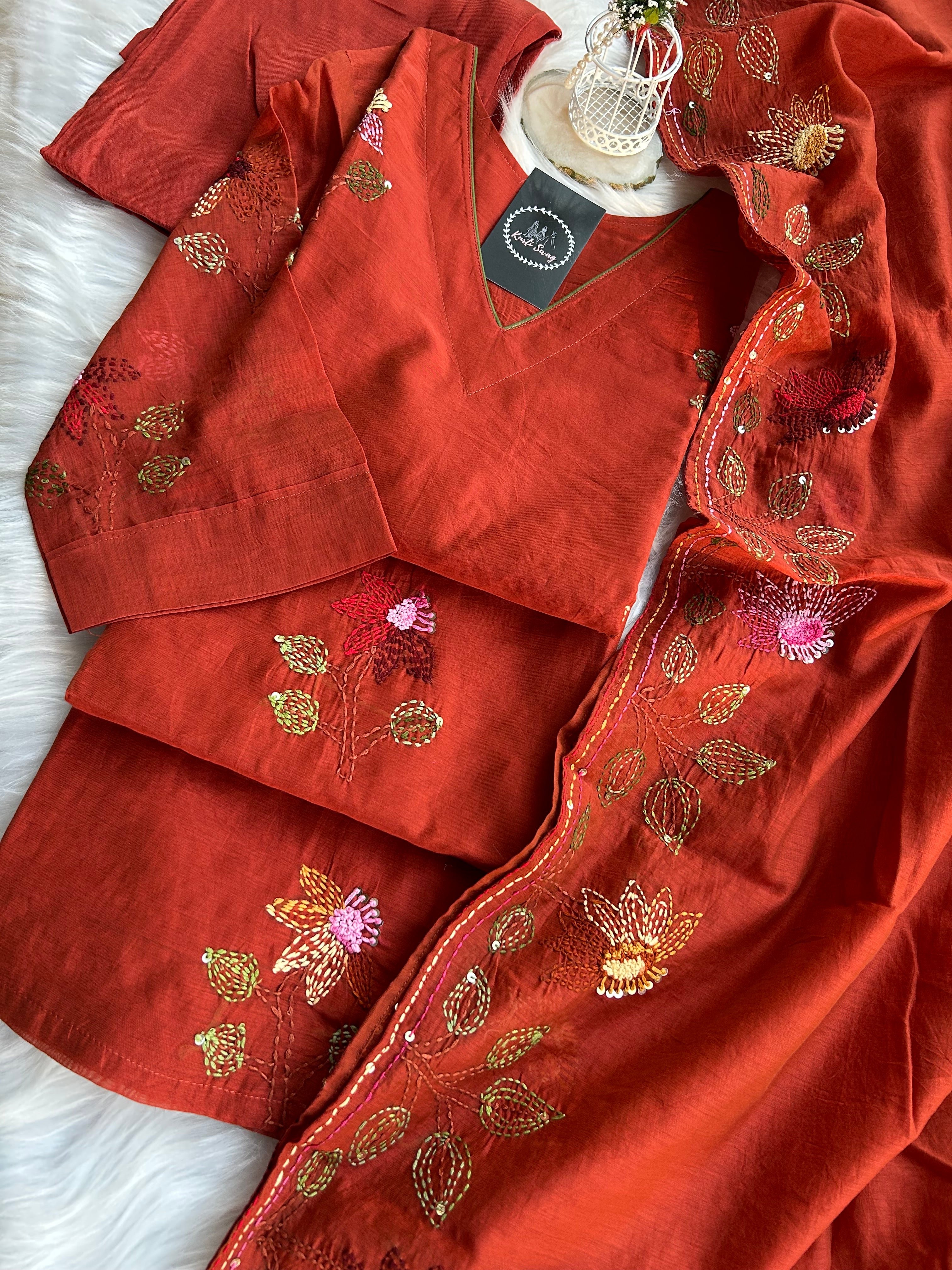 “RANGREZ” Premium Mul Chanderi Kurti Set✨💕 | KurtiSwag