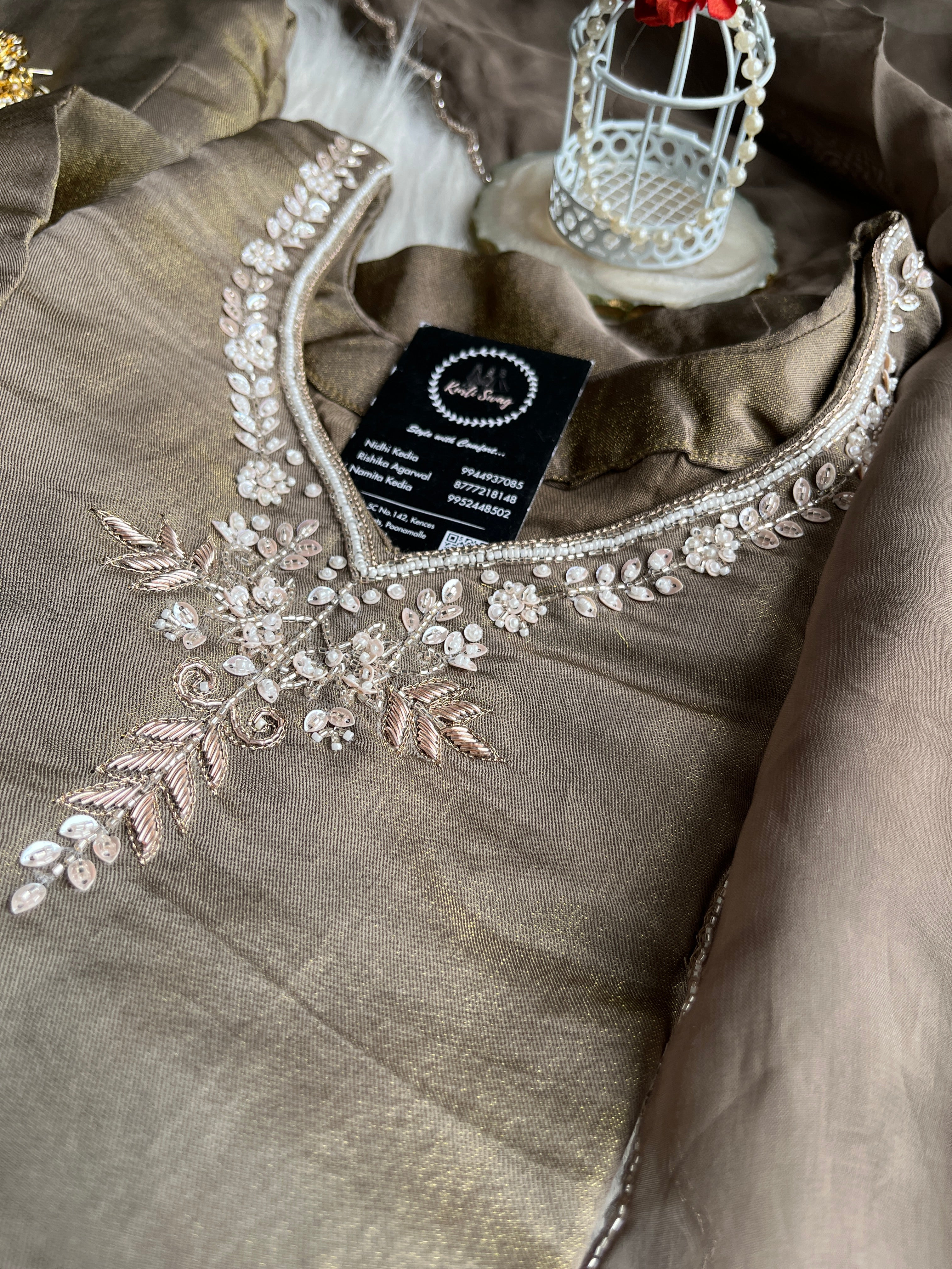 “RISHITA” Premium Tissue Silk Handwork Suit ✨ | KurtiSwag