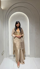 “JUHI” Premium Satin Handwork Top With Drape Skirt- Indowestern💜 | KurtiSwag
