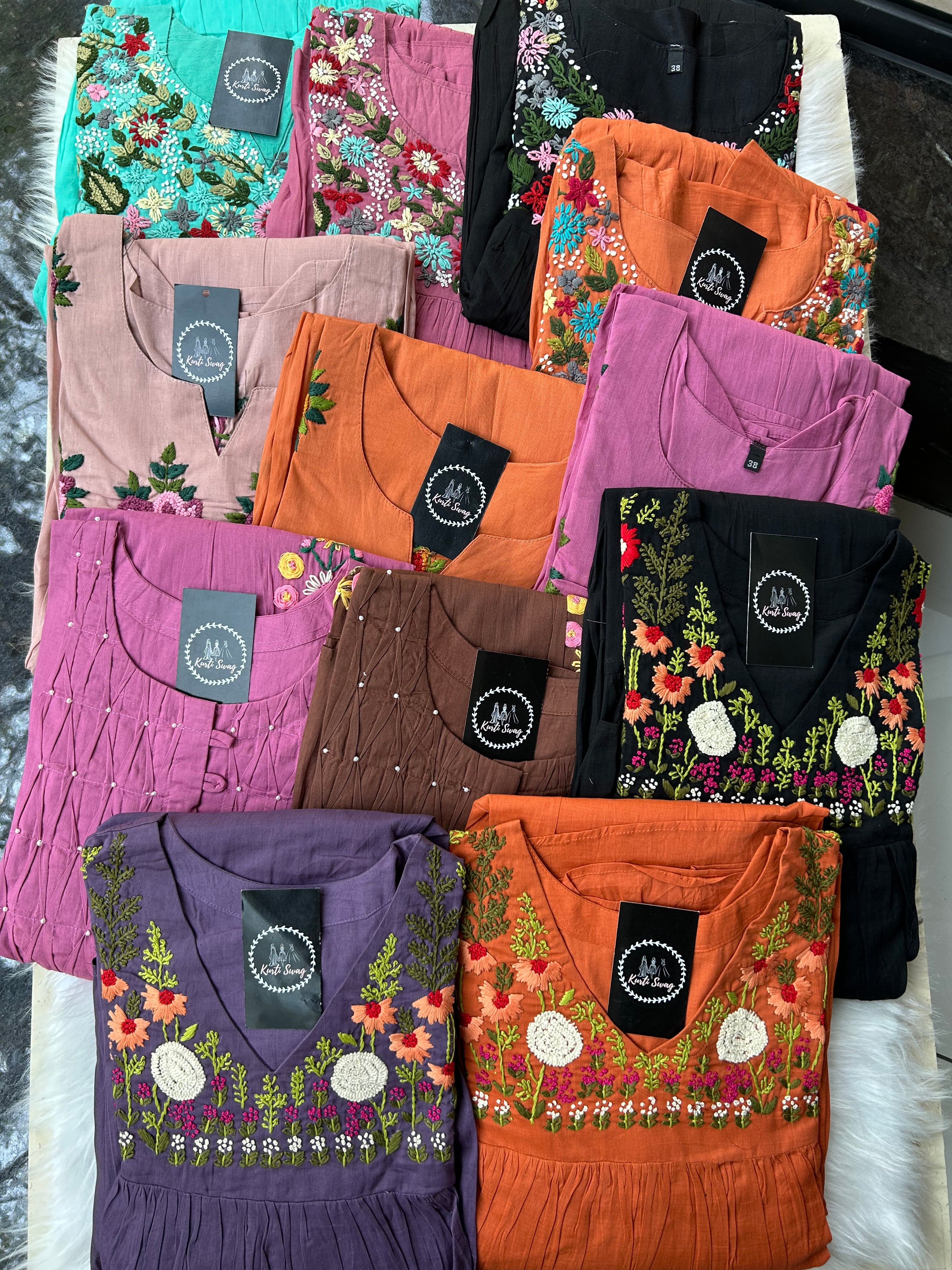 “COLOR SPLASH” Summer Mul Cotton Embroidered Tunics ✨💕 | KurtiSwag