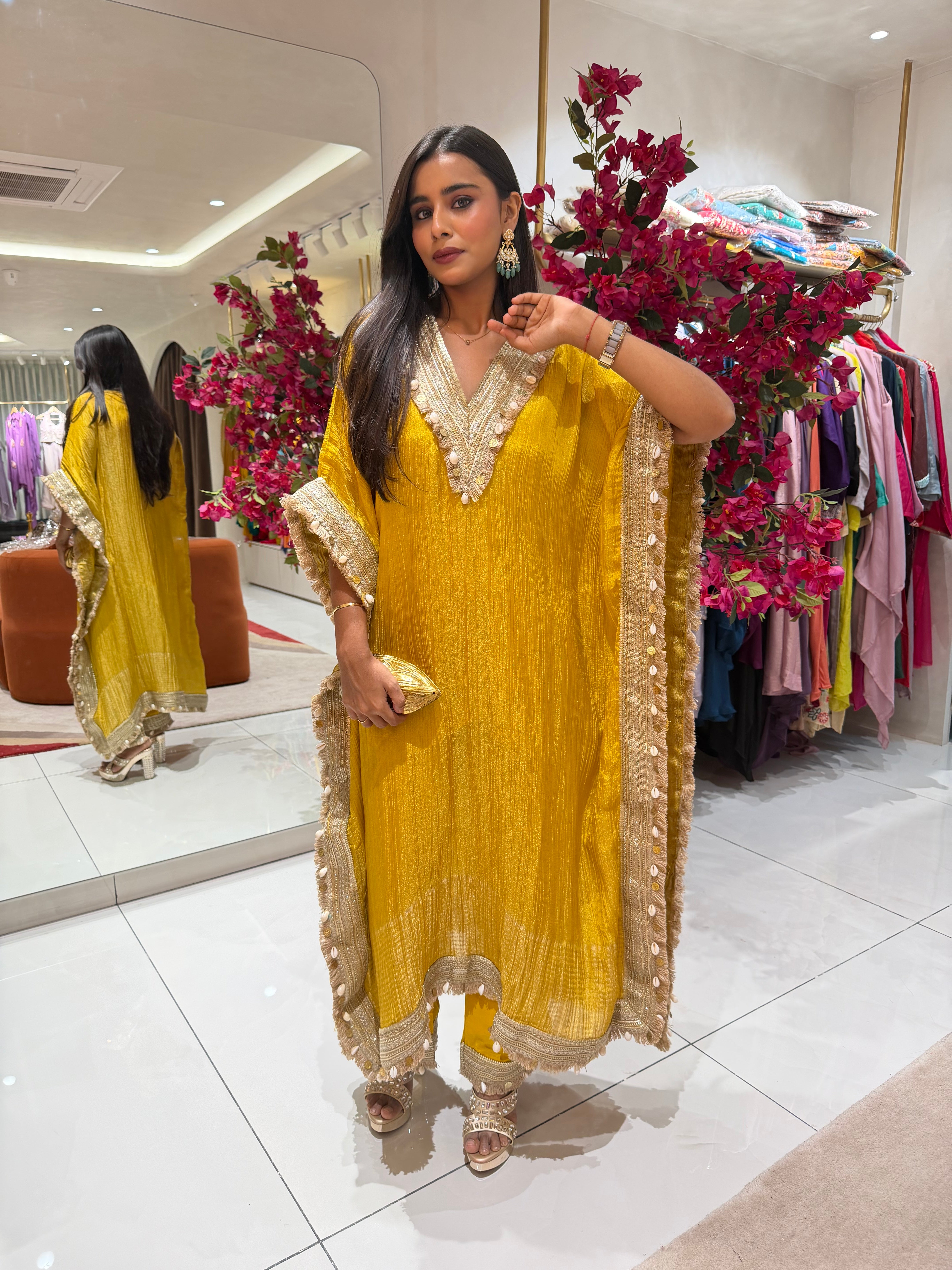 “IDHIRA” Crush tissue Kaftan Set ✨♥️ | KurtiSwag