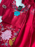 “RUHANI BLOSSOM” Pure Chanderi Suit Set In Red ❤️ | KurtiSwag
