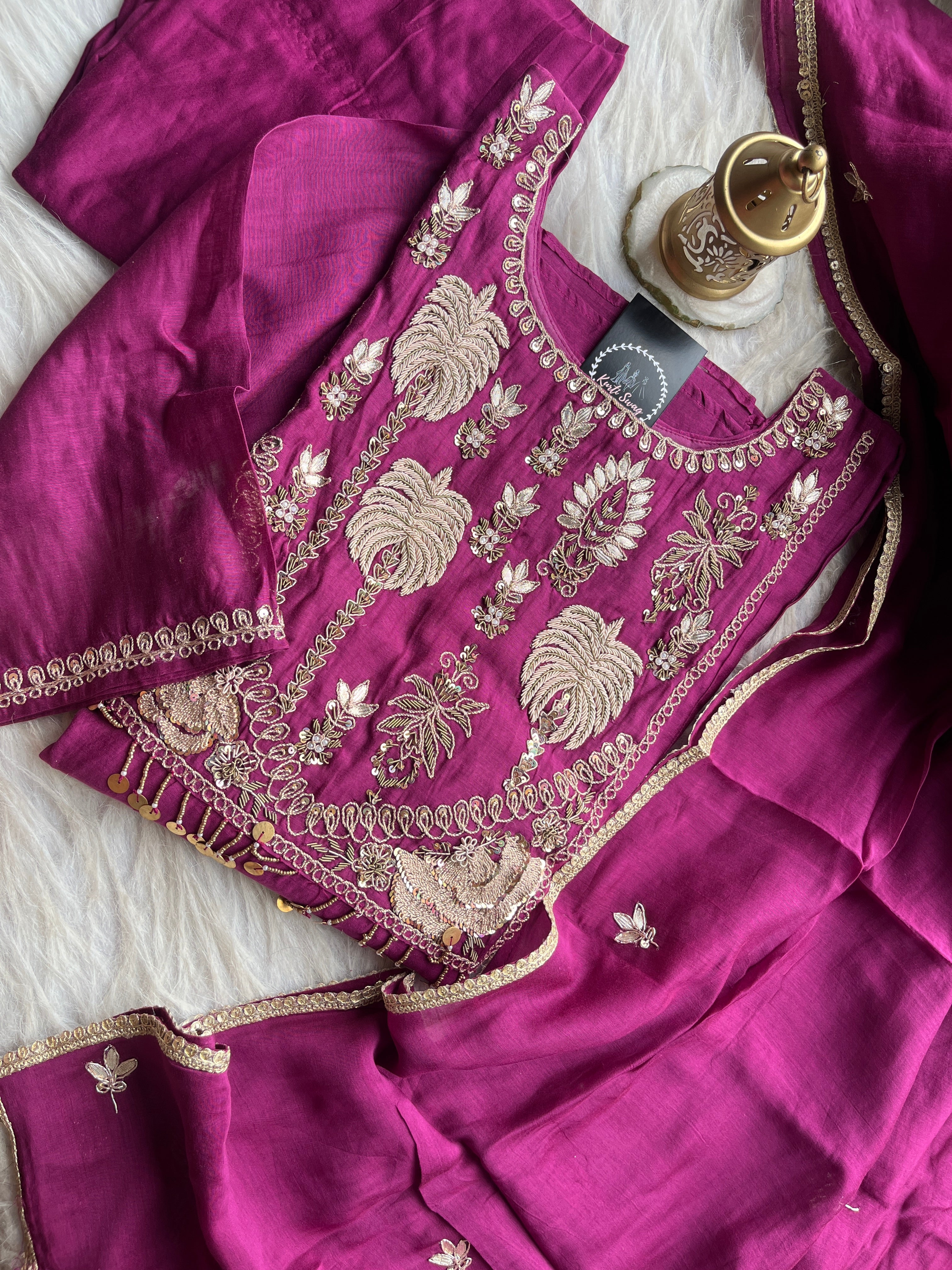 “ANURADHA” Festive Suit Set In Mul Chanderi ✨💕 | KurtiSwag