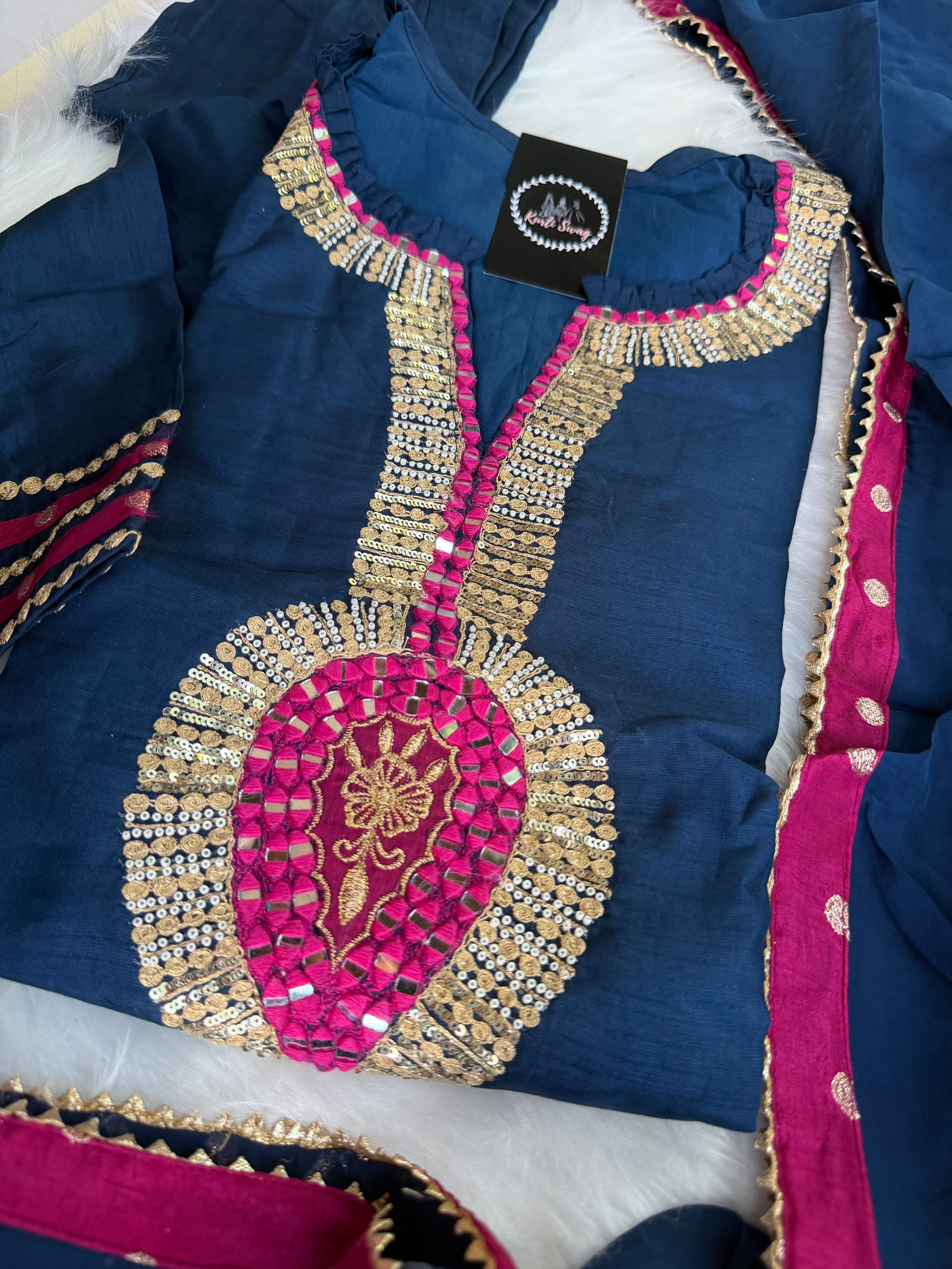 “NEELKAMAL” Premium Dola Silk Handwork Suit Suit ✨💕 | KurtiSwag