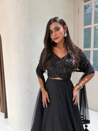 “MIDNIGHT MUSE” Black Lehenga Set ✨ | KurtiSwag