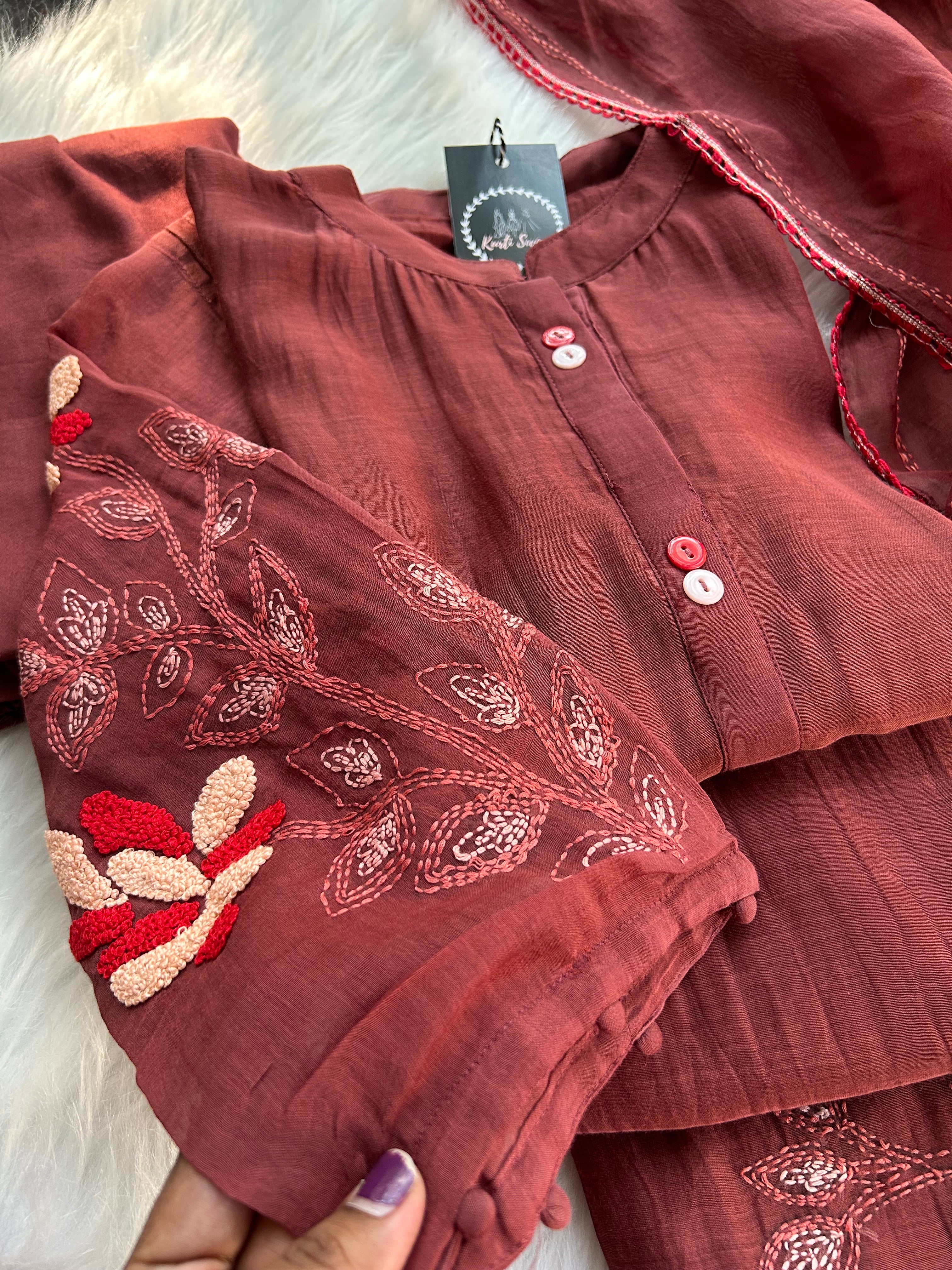 “ERICA” Mul Chanderi A Line Suit Set 💕✨ | KurtiSwag