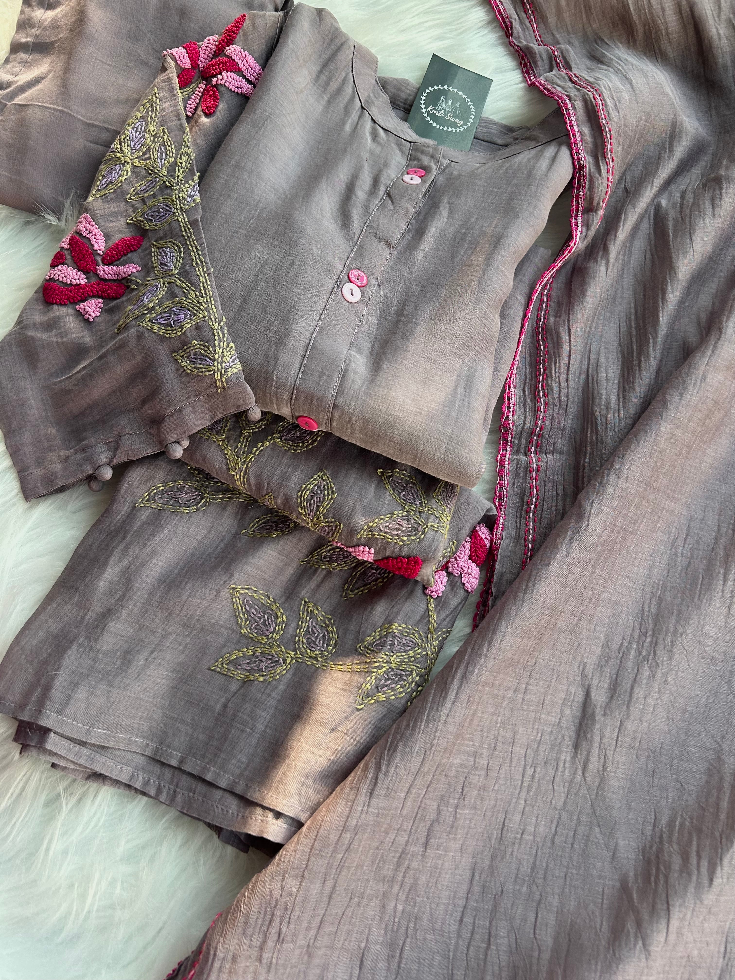 “ERICA” Mul Chanderi A Line Suit Set 💕✨ | KurtiSwag