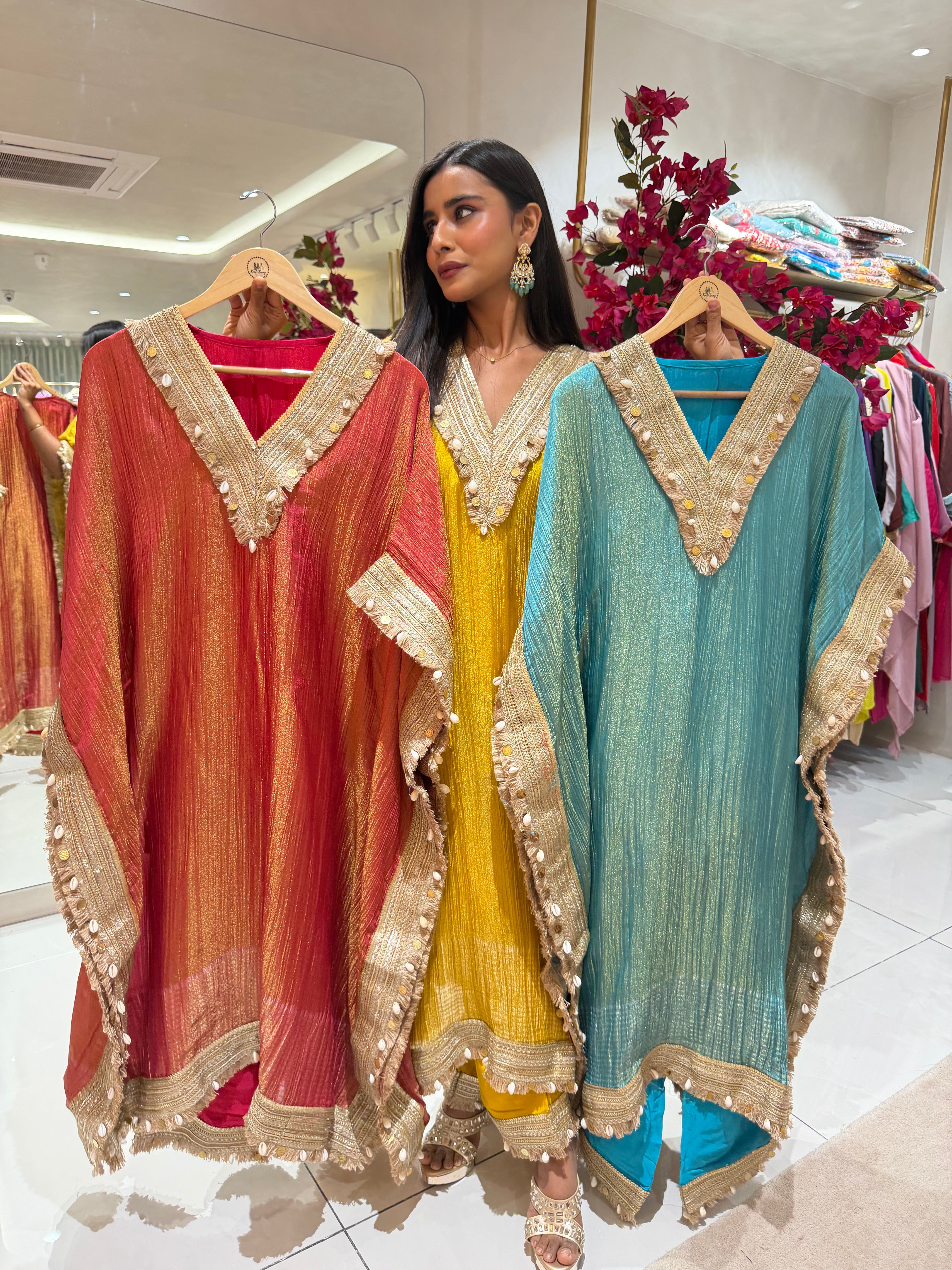 “IDHIRA” Crush tissue Kaftan Set ✨♥️ | KurtiSwag